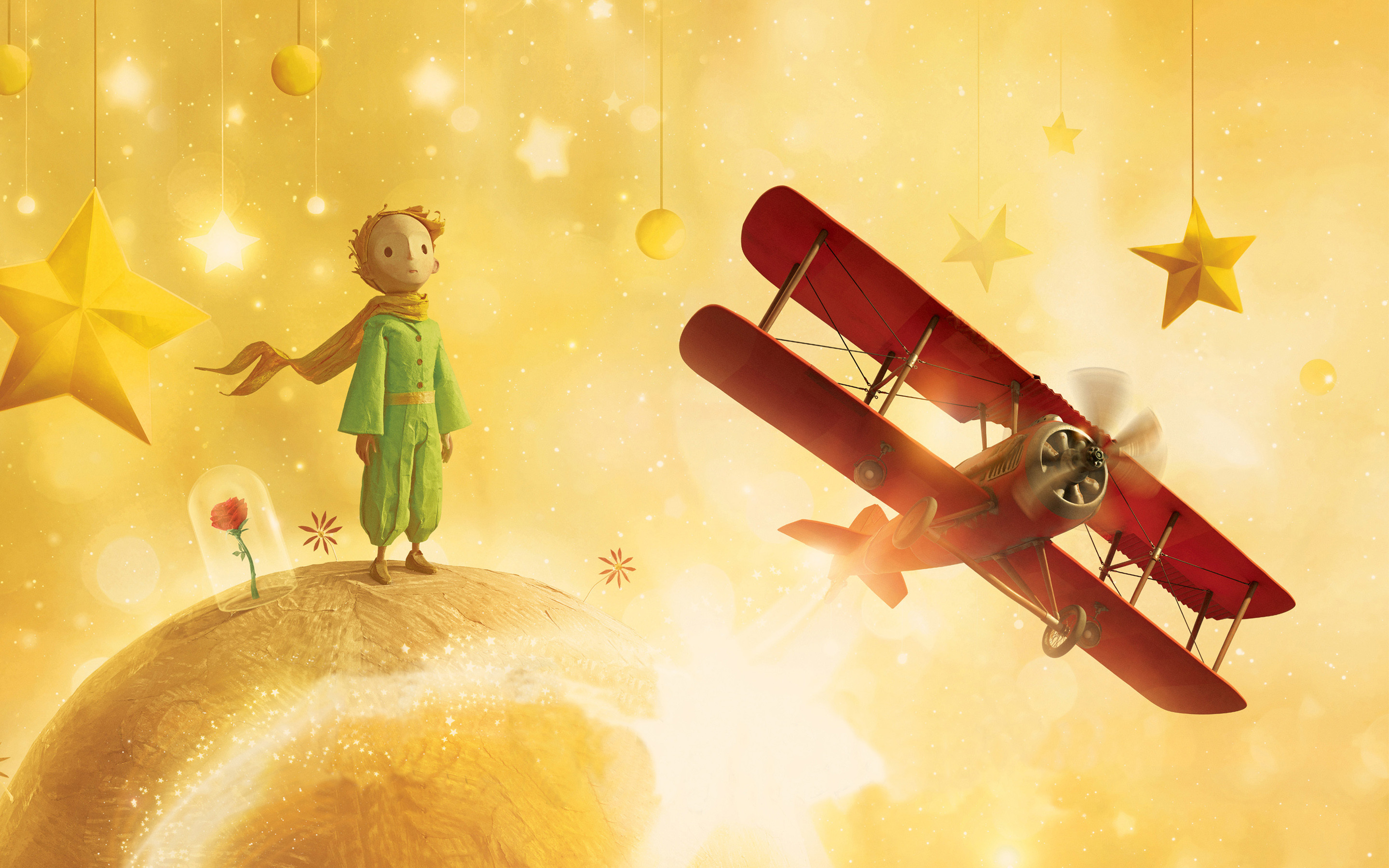 Il Piccolo Principe, Asteroide B 612, Biplano, Il Piccolo Principe (film 2015), Stelle dorate, wallpaper desktop