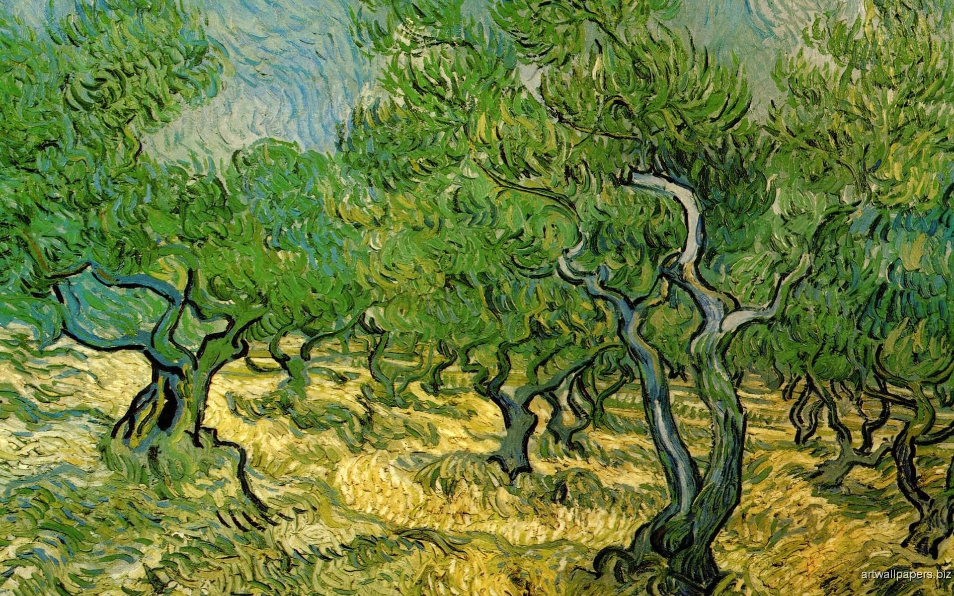 Uliveto, Vincent van Gogh, Ulivi, Verde, Pittura a olio, 1920x1200, sfondo MacBook Pro