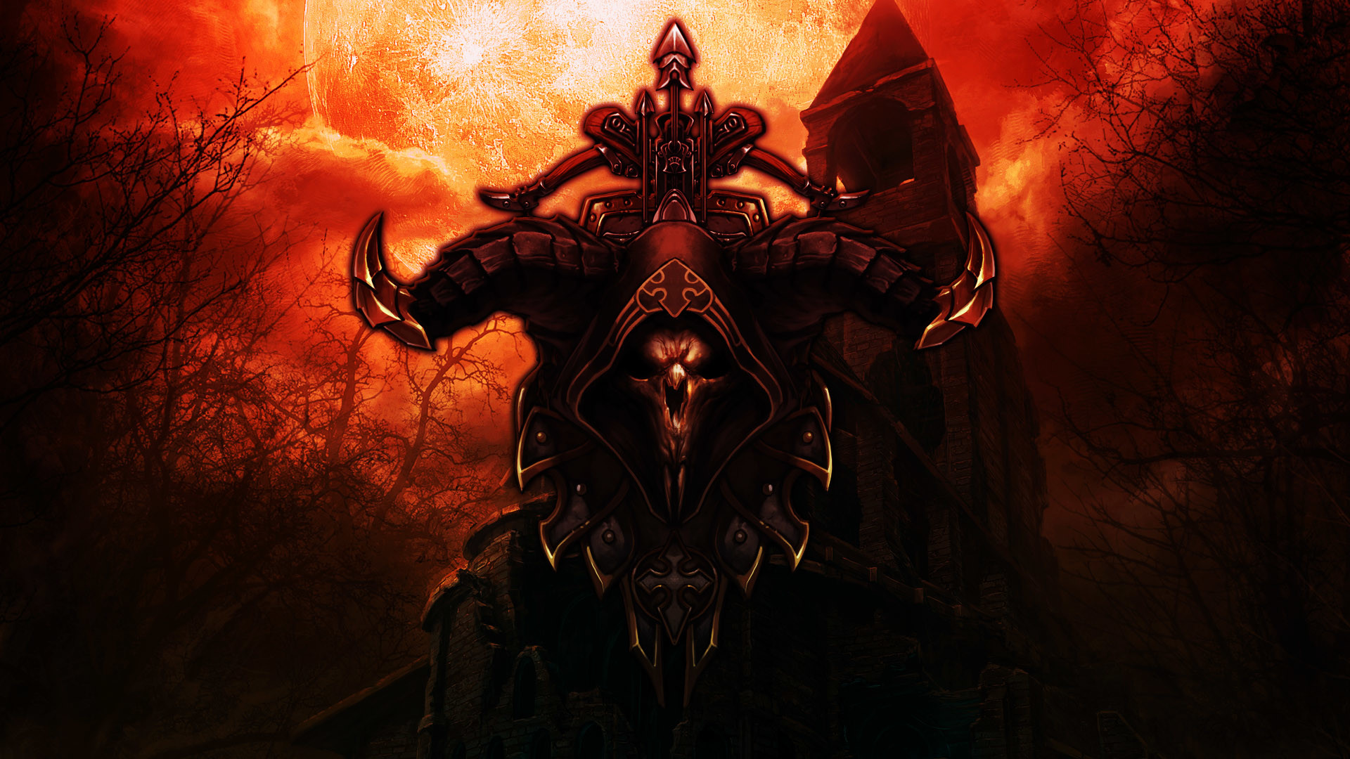 Diablo, Diablo III, Demone, Cielo rosso, Full HD, wallpaper desktop