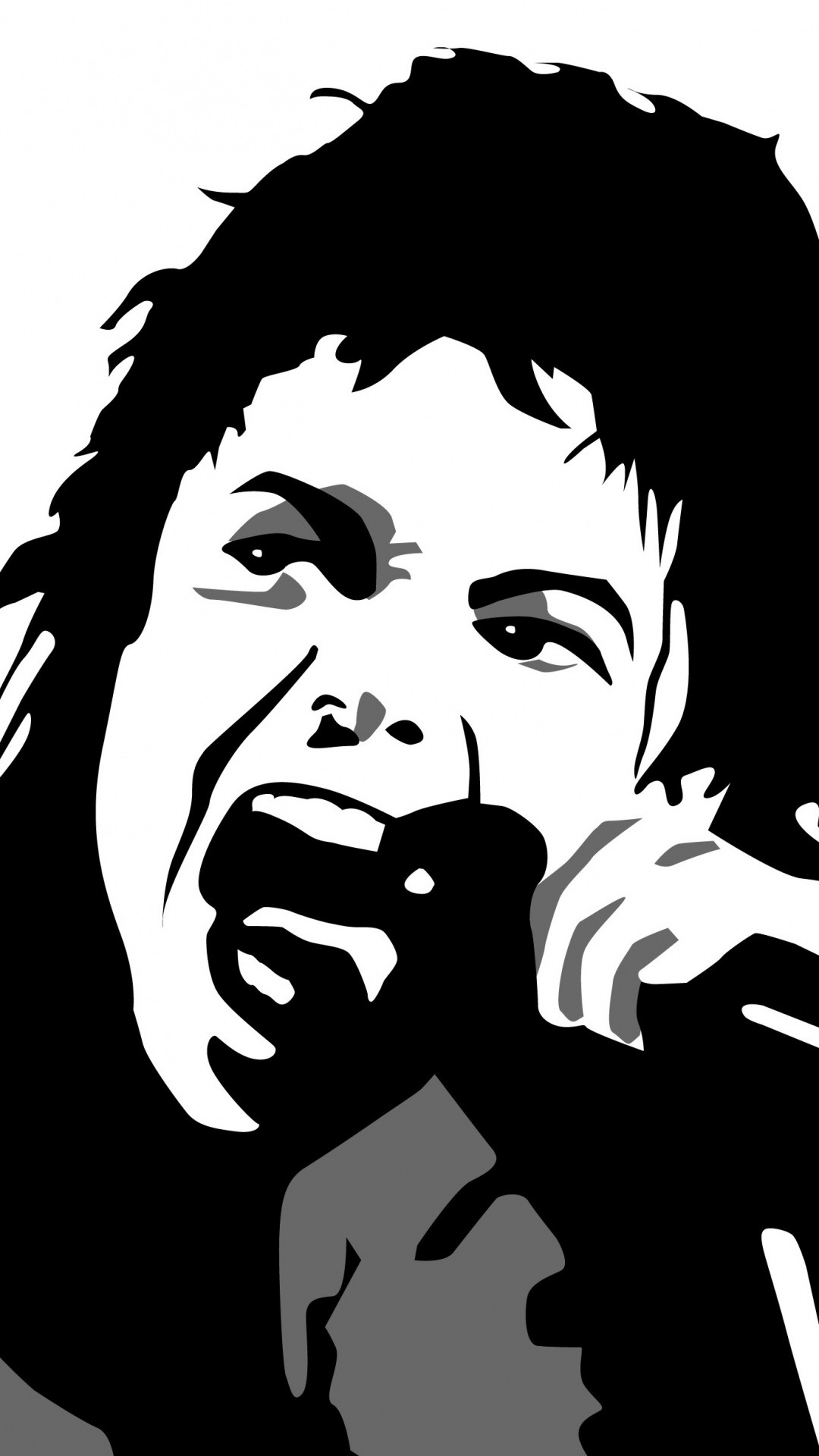 Michael Jackson, Microfono, Stencil, Bianco e nero, 1080x1920, schermata di blocco iPhone