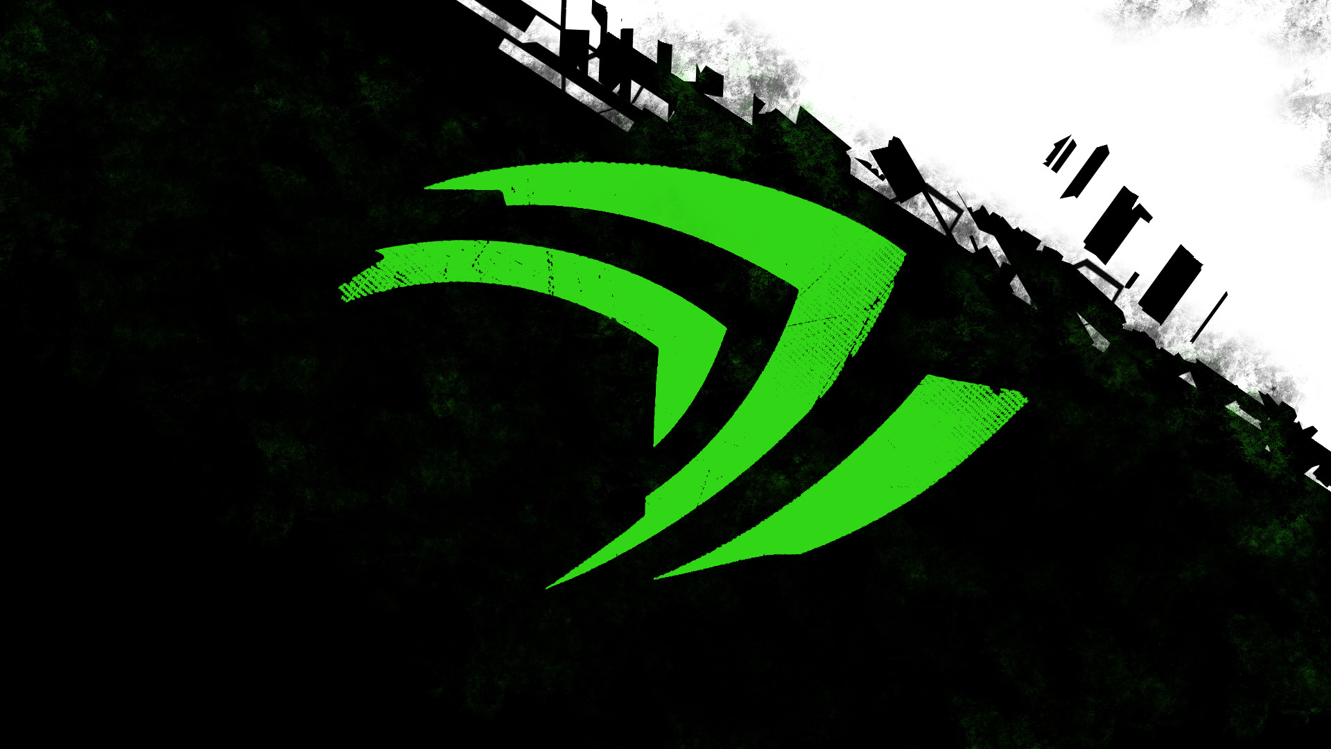 Nvidia, Logo, Grunge, Verde, Full HD 1080p, sfondo desktop