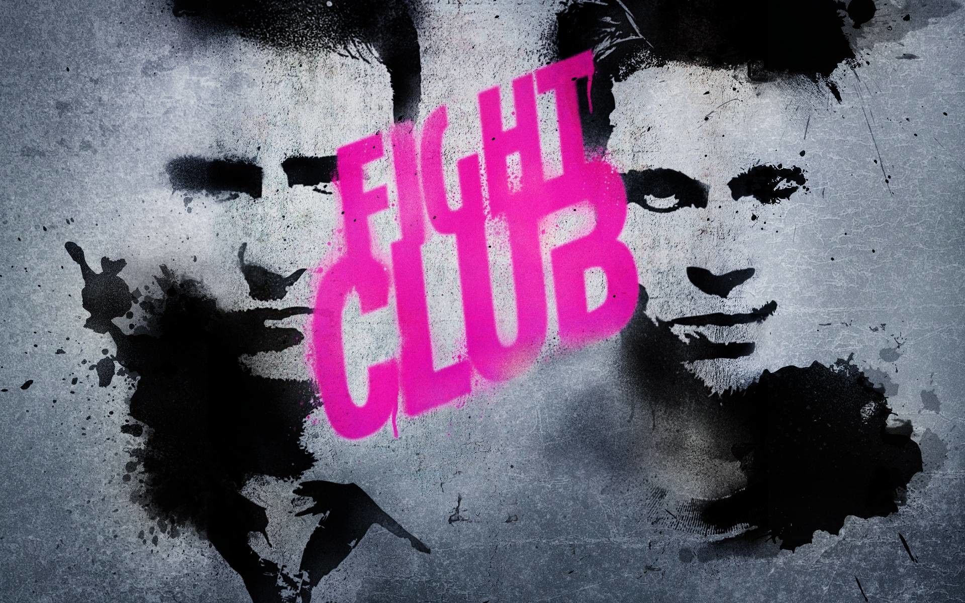 Fight Club, Edward Norton, Brad Pitt, Logo rosa, Full HD, sfondo per PC e portatile