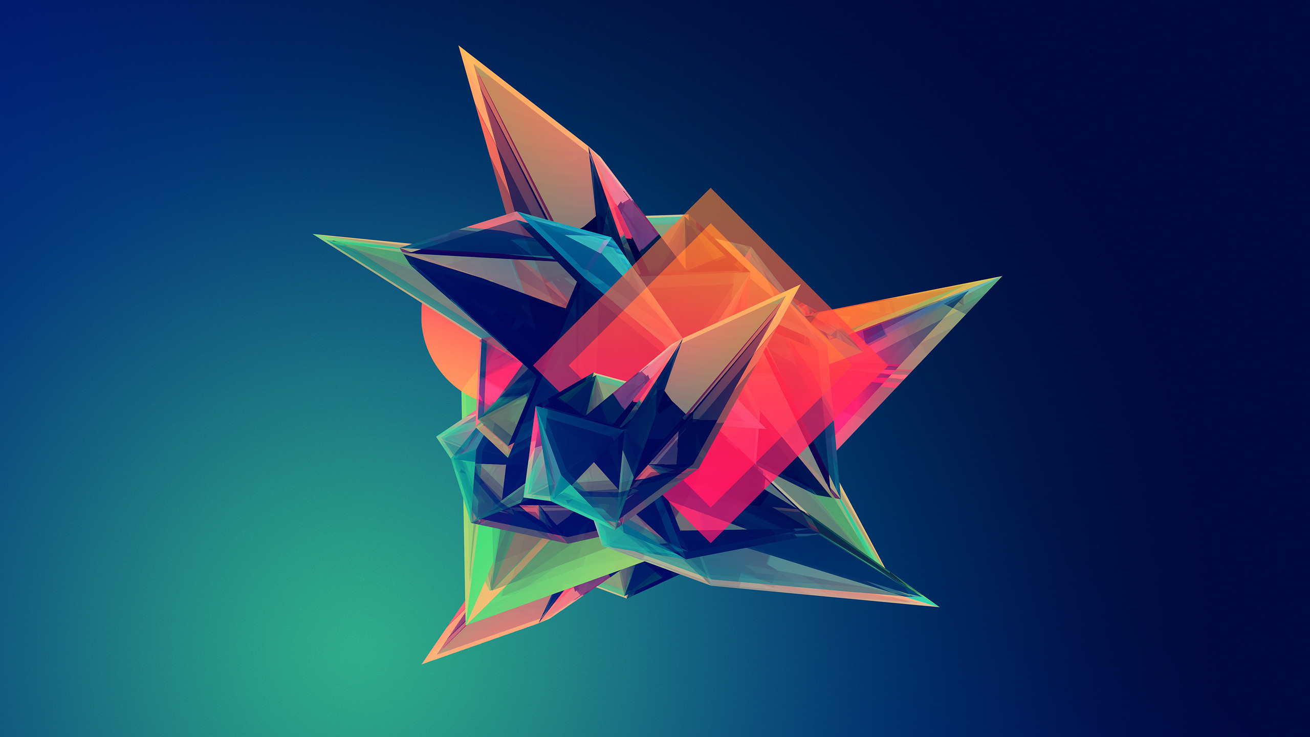 Poligoni, Low poly, Colori, Astratto, 2K, sfondo per PC