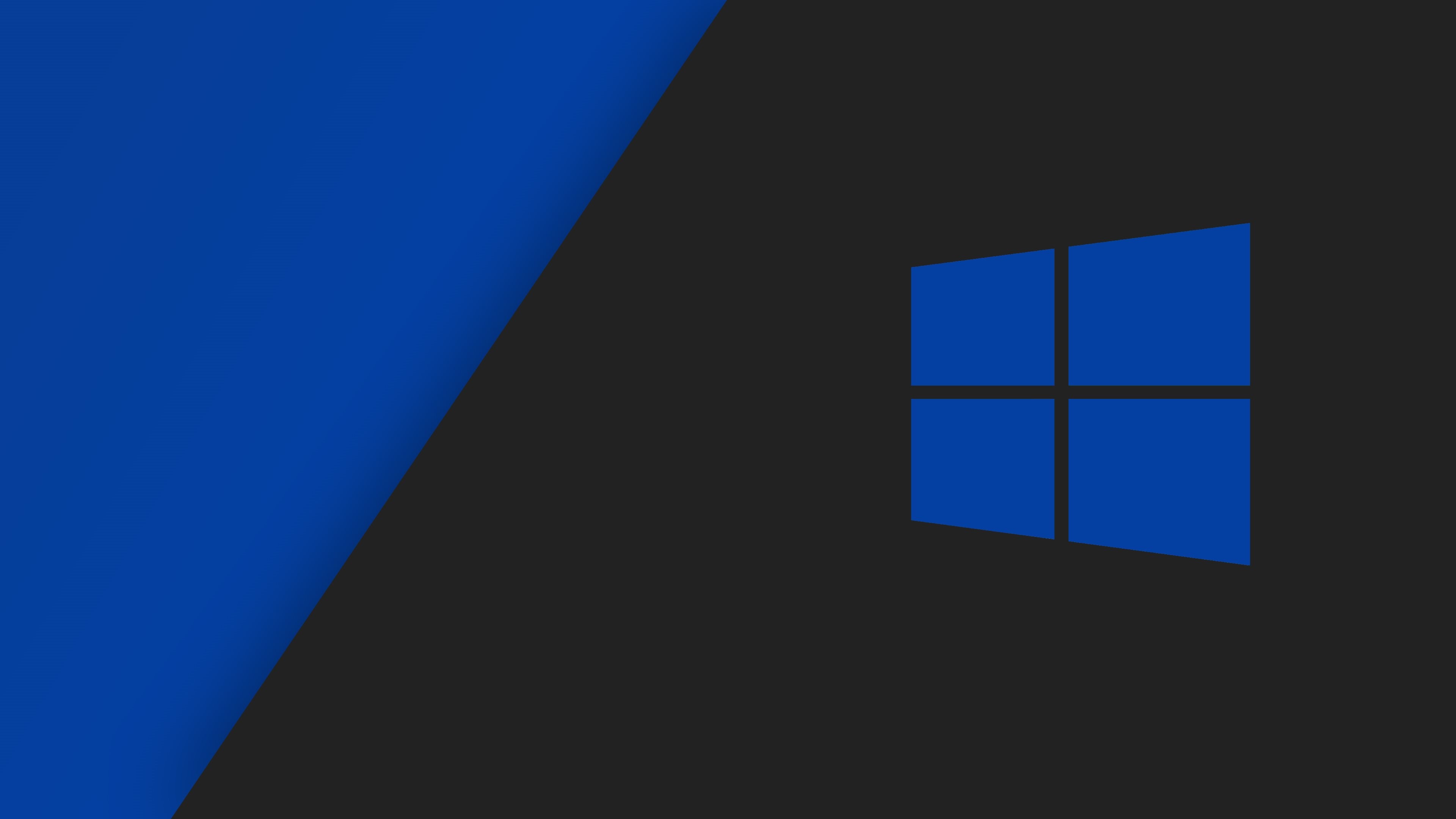 Windows 10, Logo Windows, Blu e grigio, Minimalista, 4K, sfondo per portatile