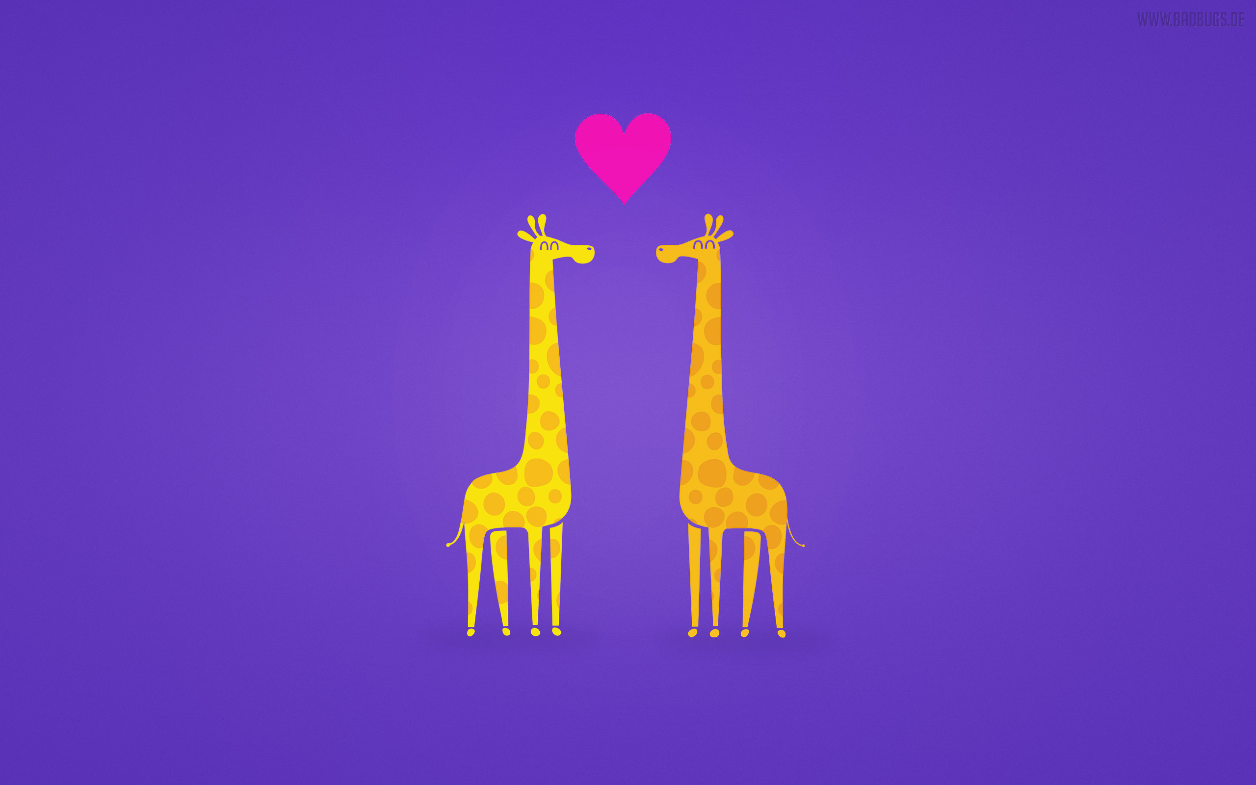 Giraffe, Cuore, Amore, Viola, Illustrazione, 2560x1600, sfondo per PC