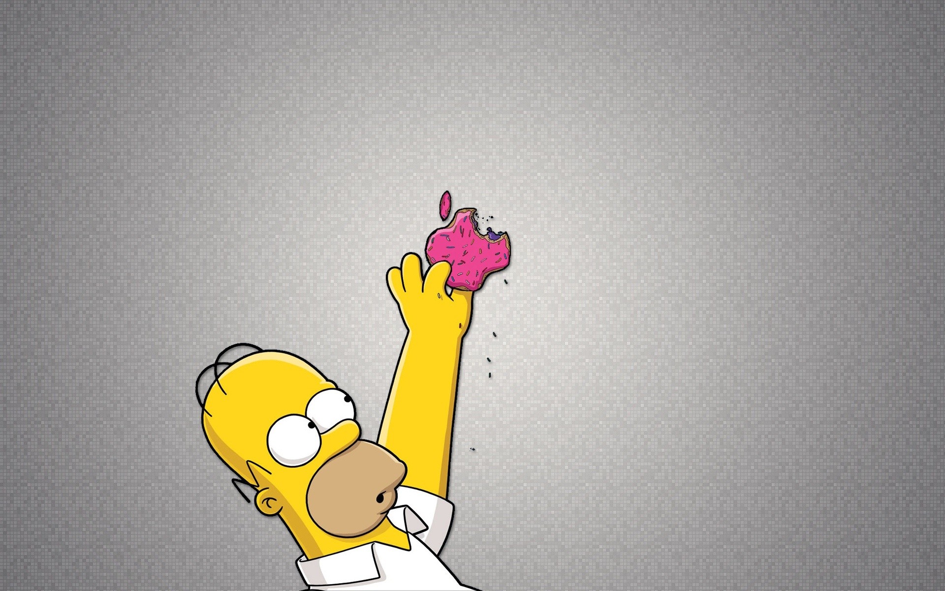 Homer Simpson, I Simpson, Ciambella, Sfondo grigio, 1920x1200, wallpaper desktop