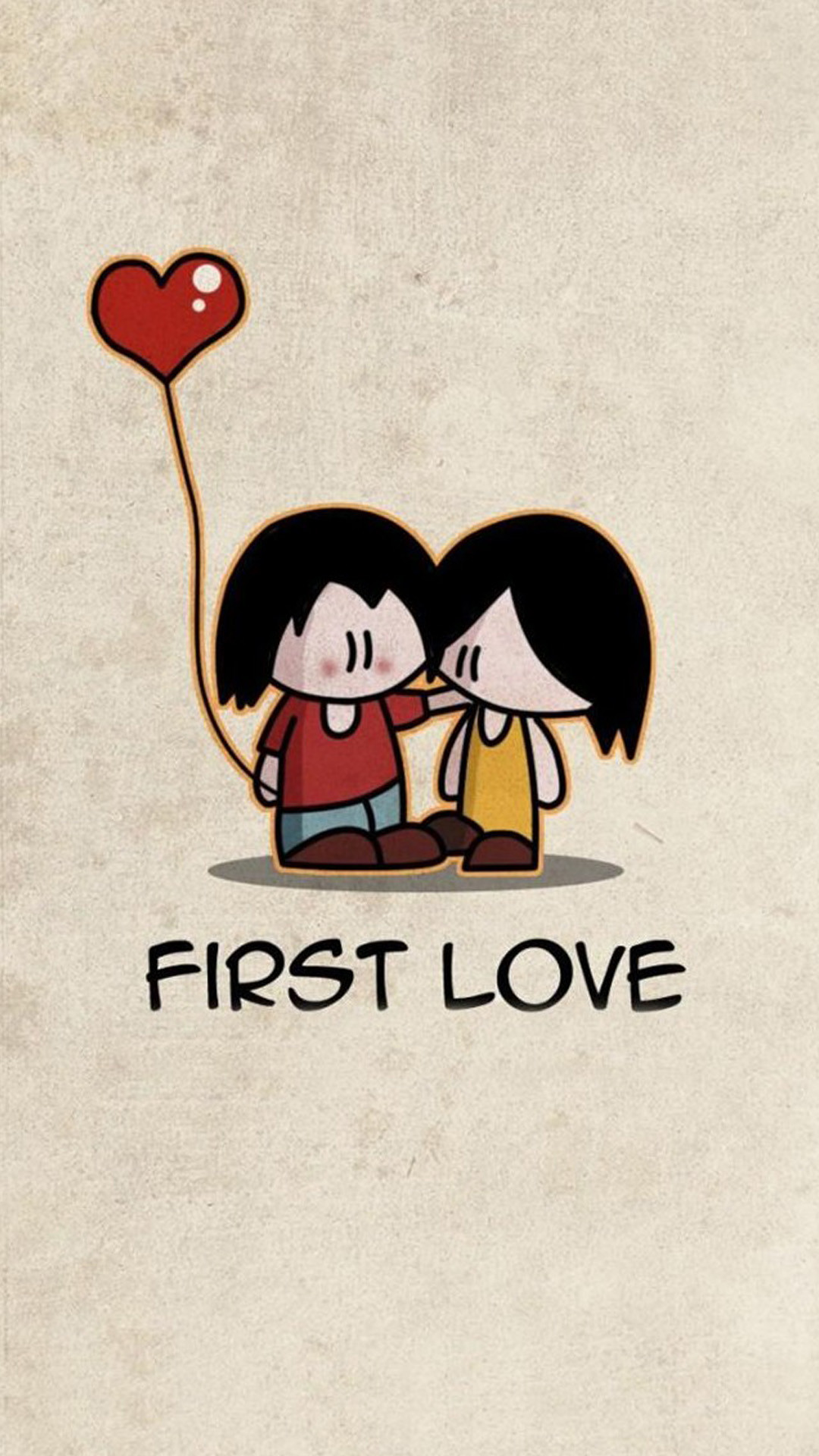 First Love, Coppia, Palloncino a cuore, sfondo per iPhone e Android