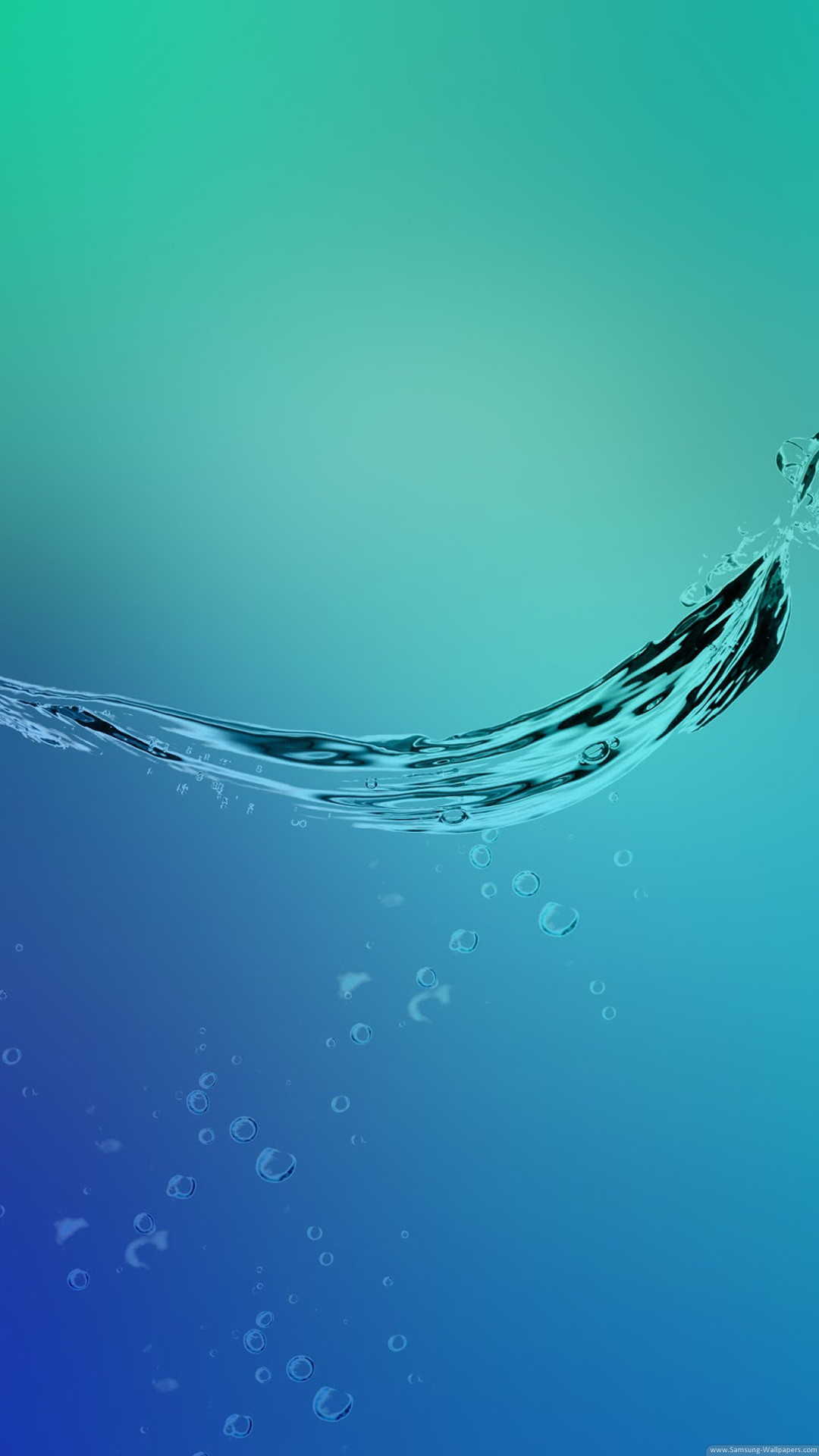 Onda d'acqua, Bolle, Turchese, sfondo Samsung Galaxy S7 Full HD