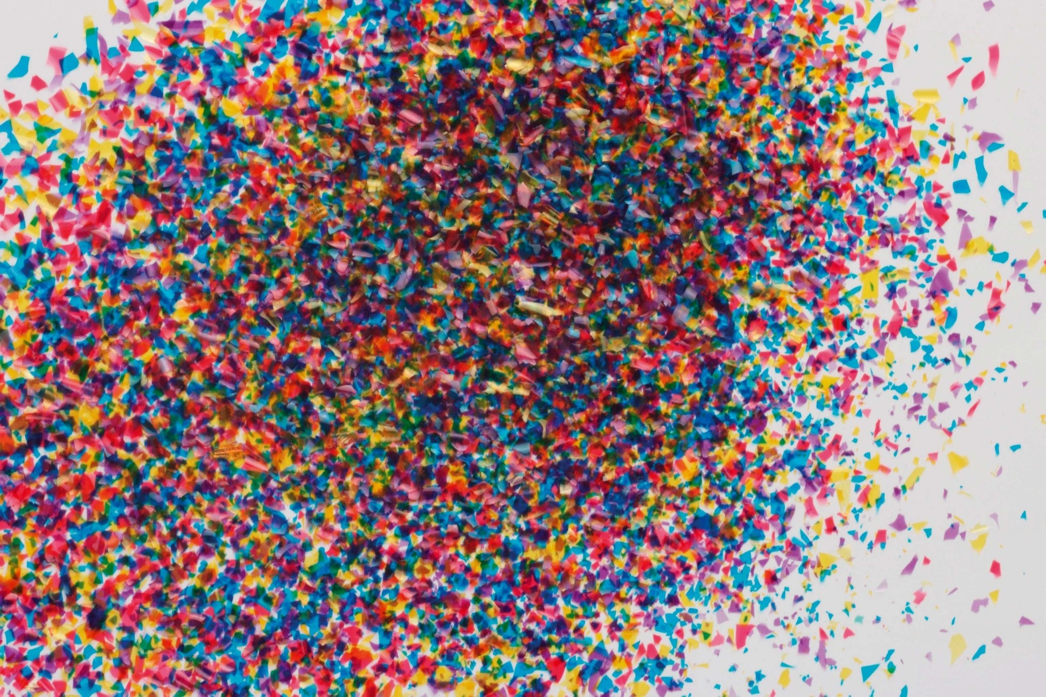 Coriandoli, Codette colorate, Arcobaleno, Sfondo bianco, Full HD, wallpaper per computer