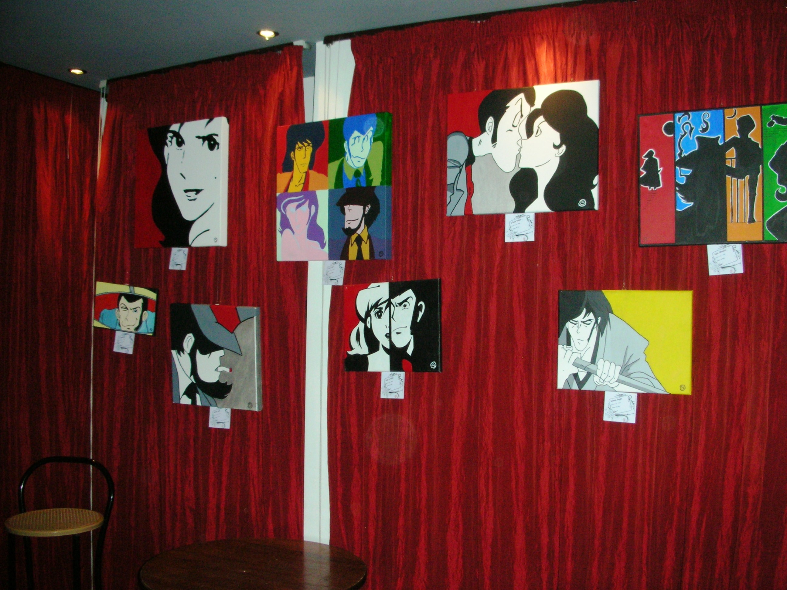 Lupin III, Mostra, Quadri pop art, Sipario rosso, 2K, sfondo per iPad e tablet