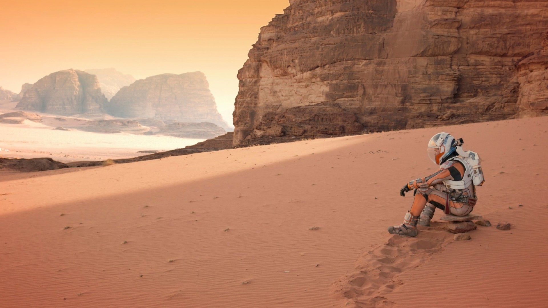 The Martian, Astronauta, Wadi Rum, Deserto rosso, 16:9 Full HD, wallpaper widescreen