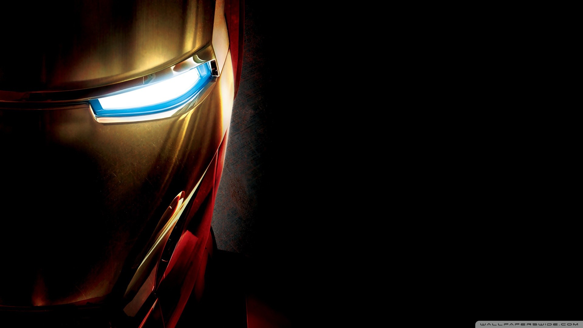 Iron Man, Elmo, Occhio luminoso, Primo piano, Full HD, sfondo desktop