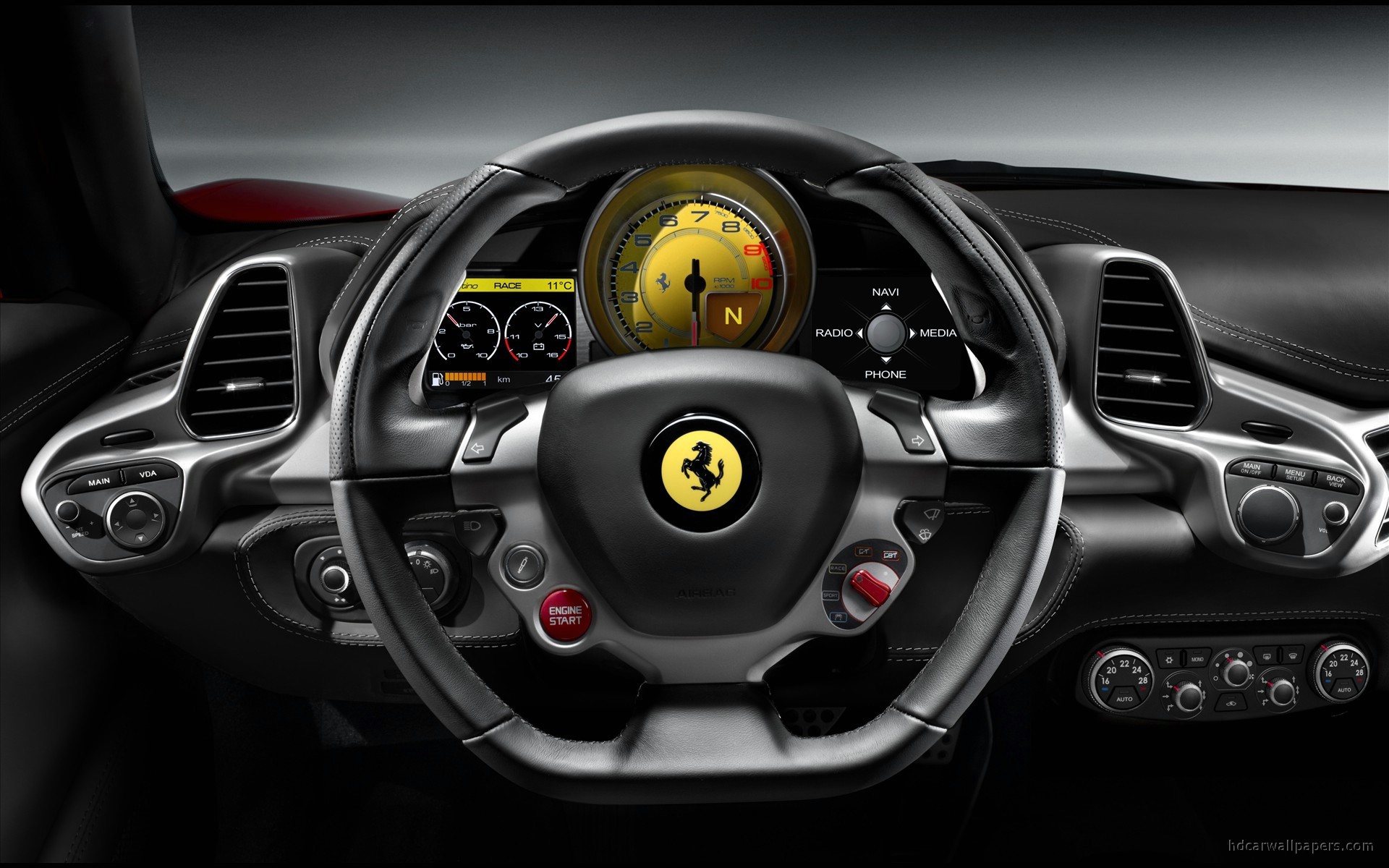 Ferrari 458 Italia, Ferrari, Volante, Interni, 1920x1200, immagine di sfondo