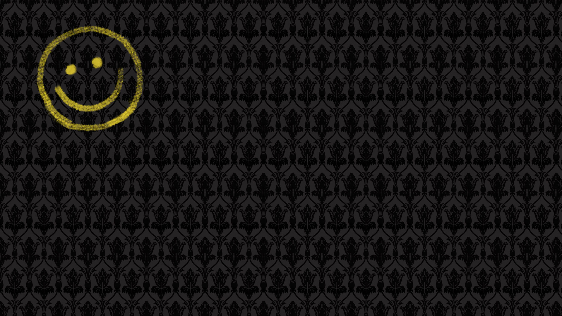 Sherlock, Smiley, Motivo damascato, Nero, Full HD, wallpaper per portatile