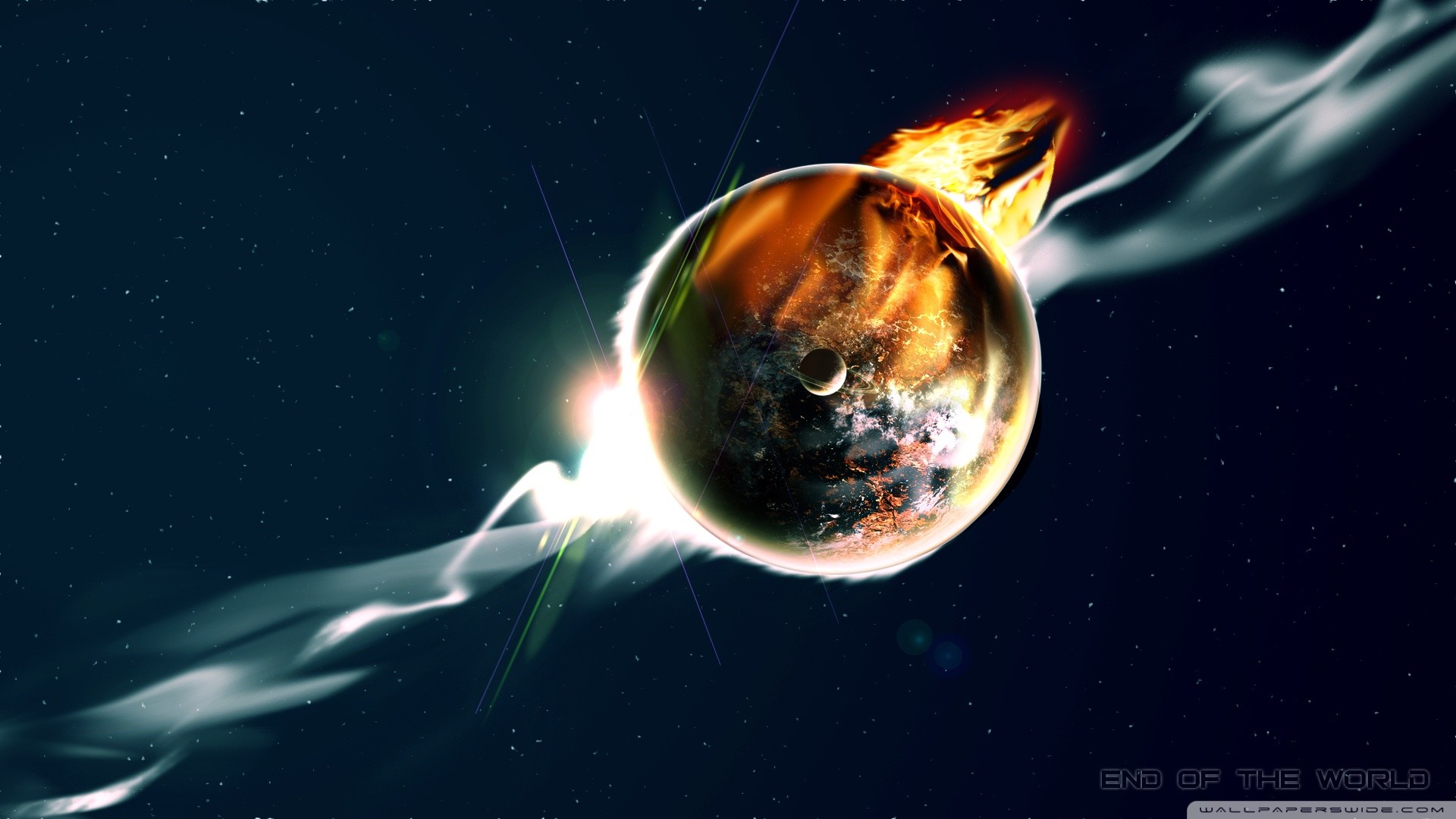 Terra, Fine del mondo, Pianeta in fiamme, Spazio, Full HD, wallpaper per PC