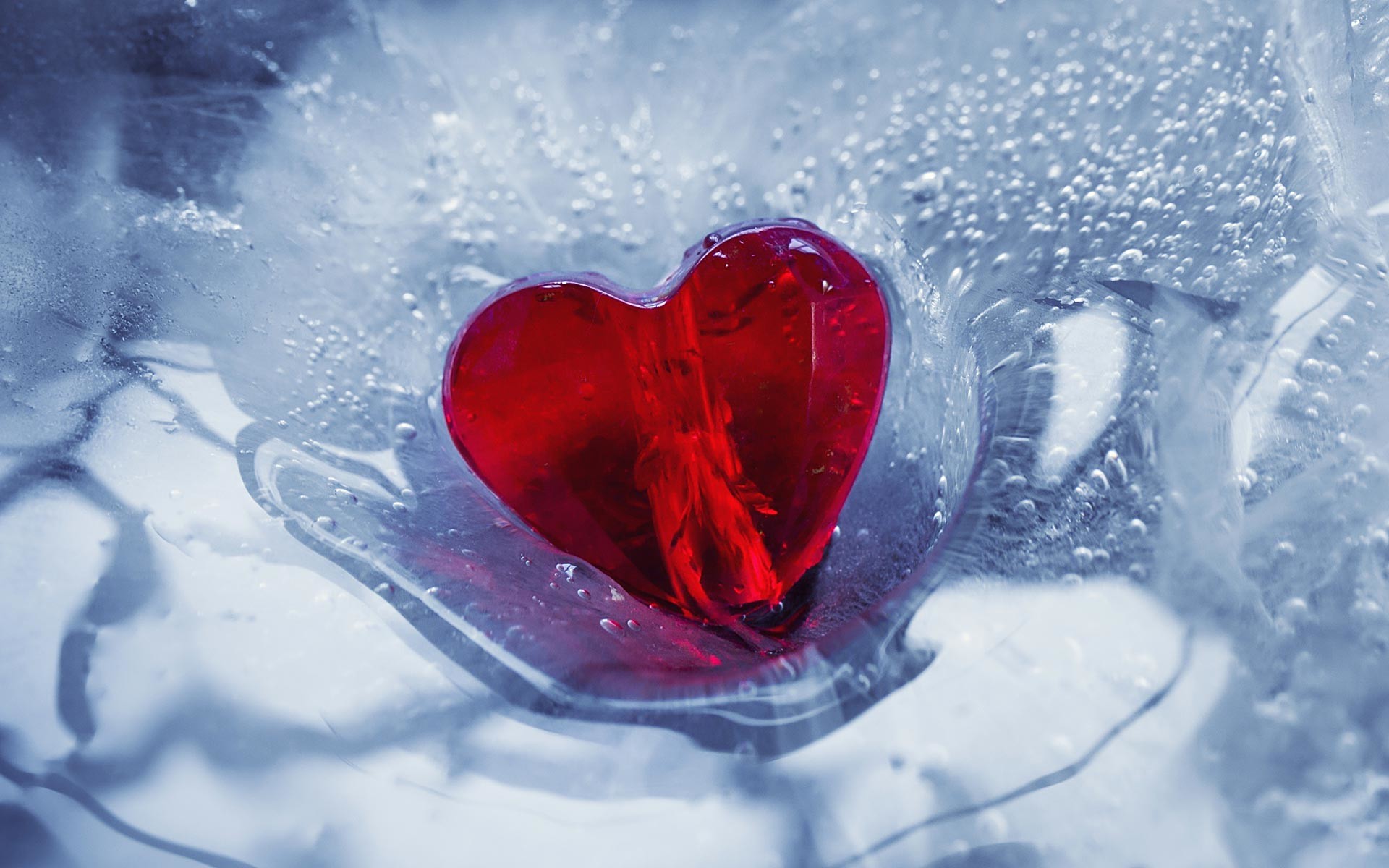 Cuore rosso, Ghiaccio, Cristallo, 1920x1200, sfondo per PC