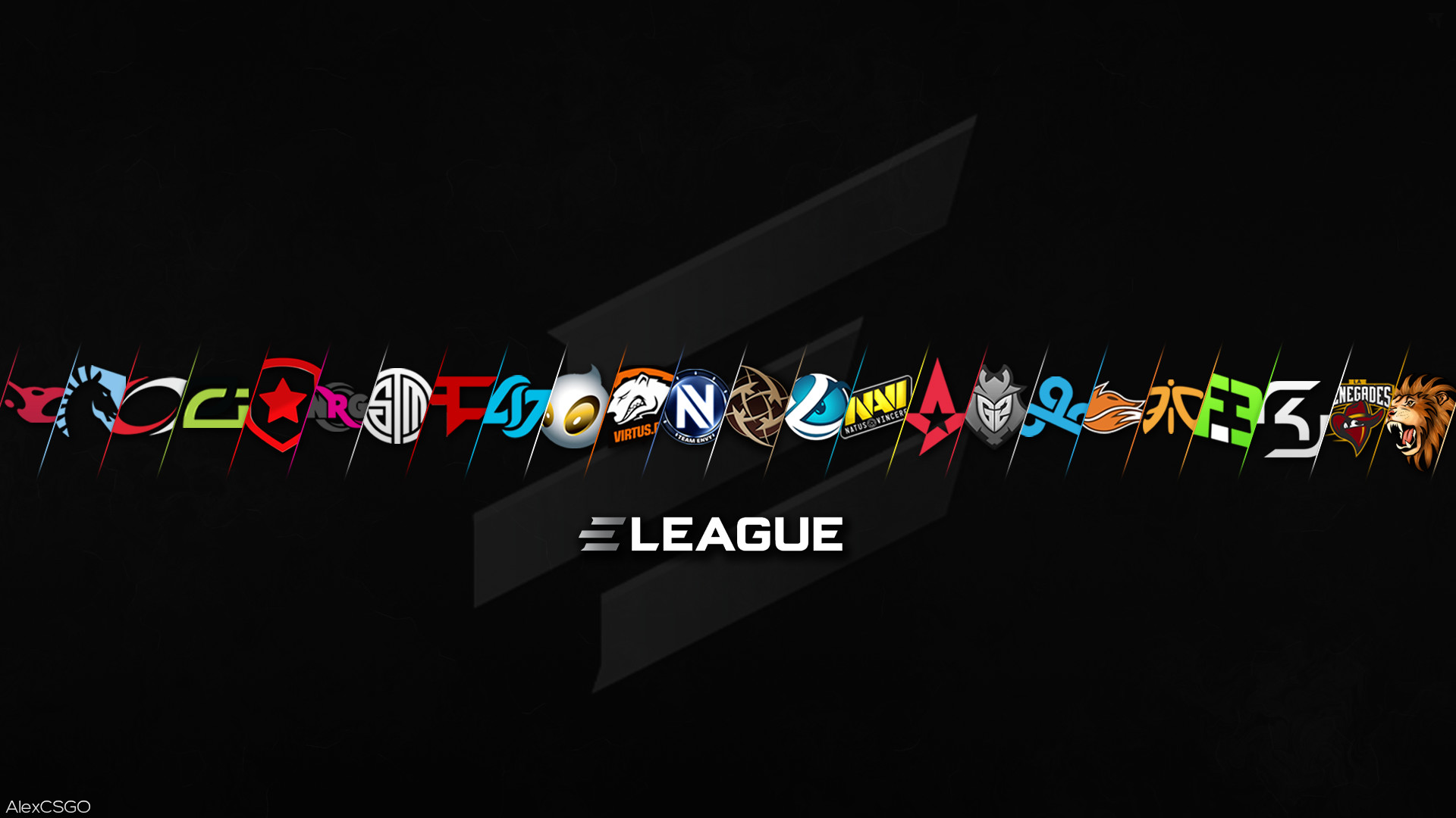 ELEAGUE, CS:GO, Loghi squadre, Esport, 16:9 Full HD, wallpaper widescreen