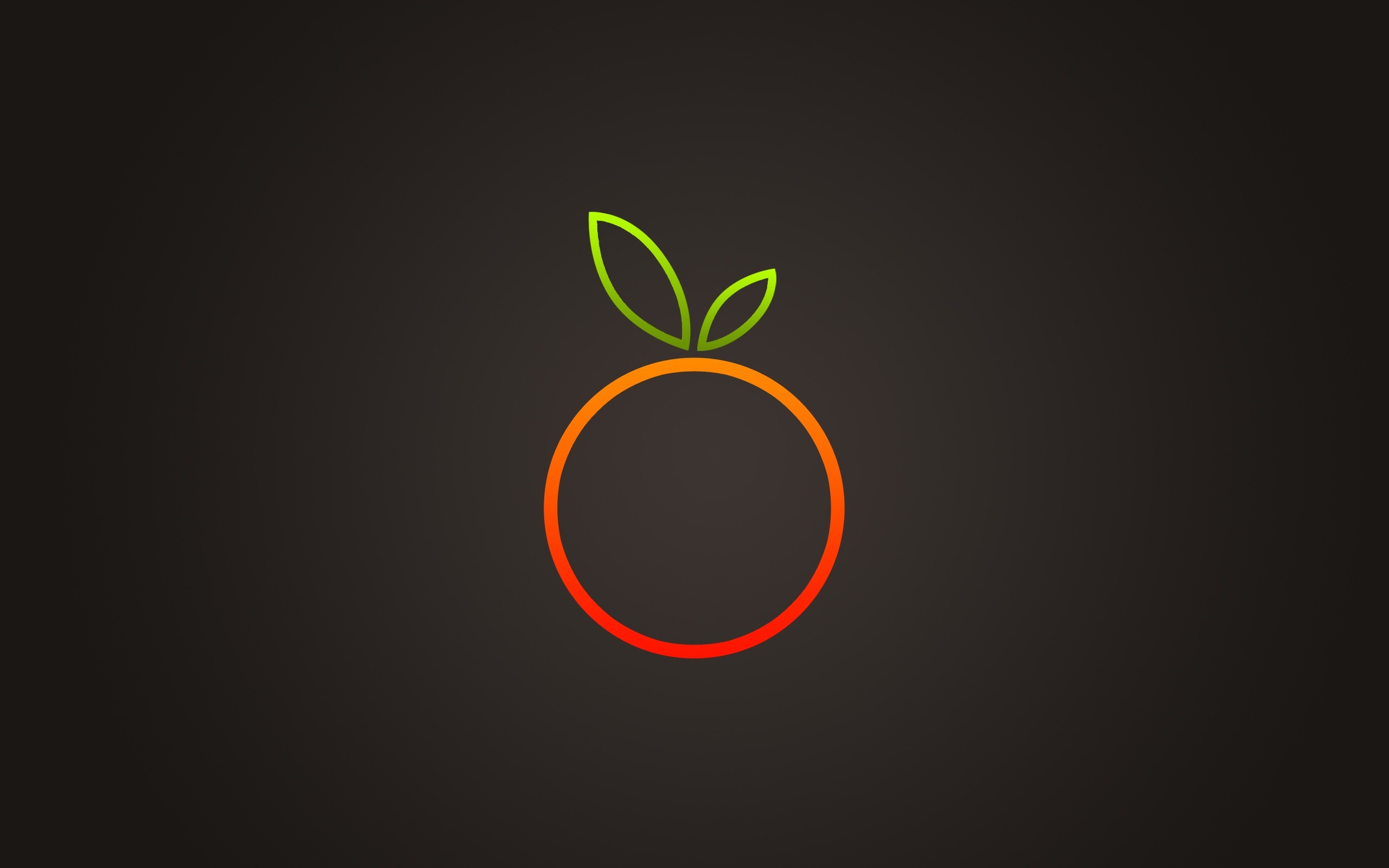 Arancia, Icona, Minimalista, Sfondo scuro, 16:10 2K, wallpaper widescreen