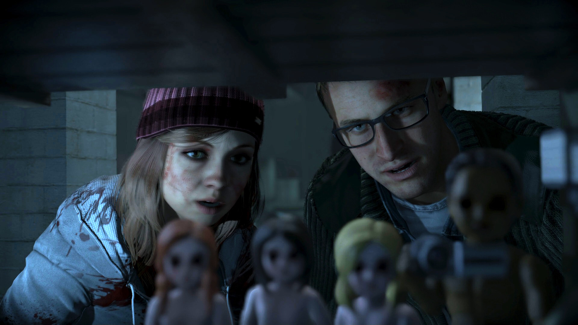 Until Dawn, Ashley, Chris, Bambole, Horror, 16:9 Full HD, wallpaper widescreen