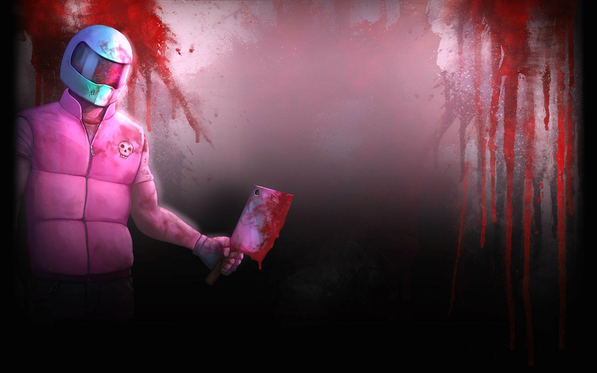 Biker, Hotline Miami, Mannaia, Sfondo scuro, 16:10 Full HD, wallpaper widescreen