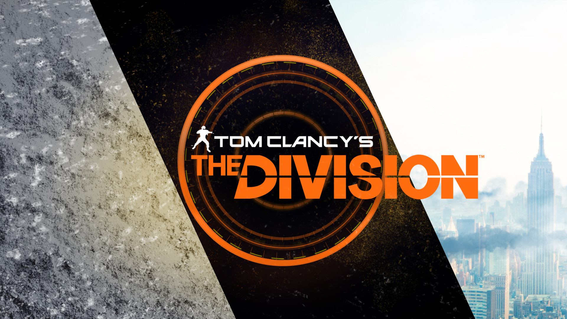Tom Clancy's The Division, Logo, Empire State Building, Arancione, sfondo desktop Full HD