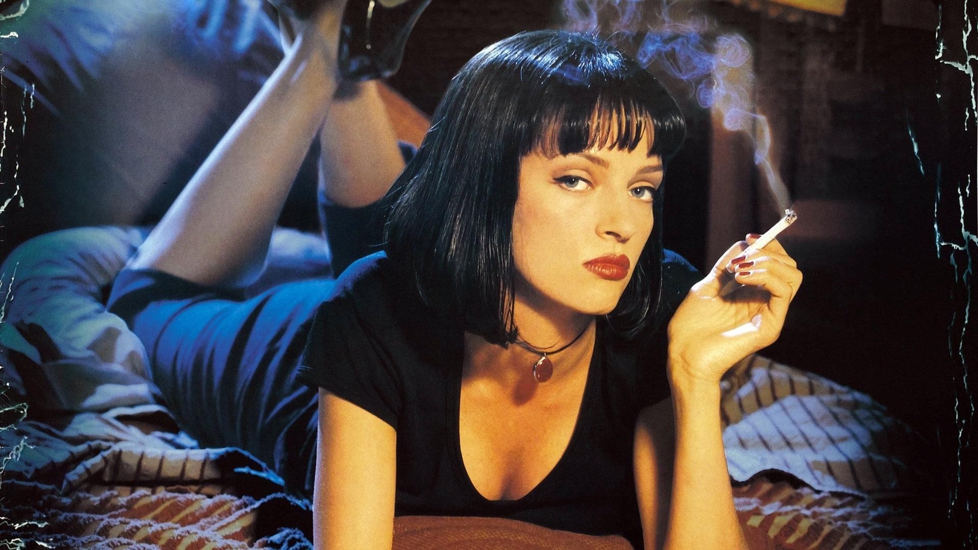 Mia Wallace, Uma Thurman, Pulp Fiction, Locandina, Full HD, sfondo desktop