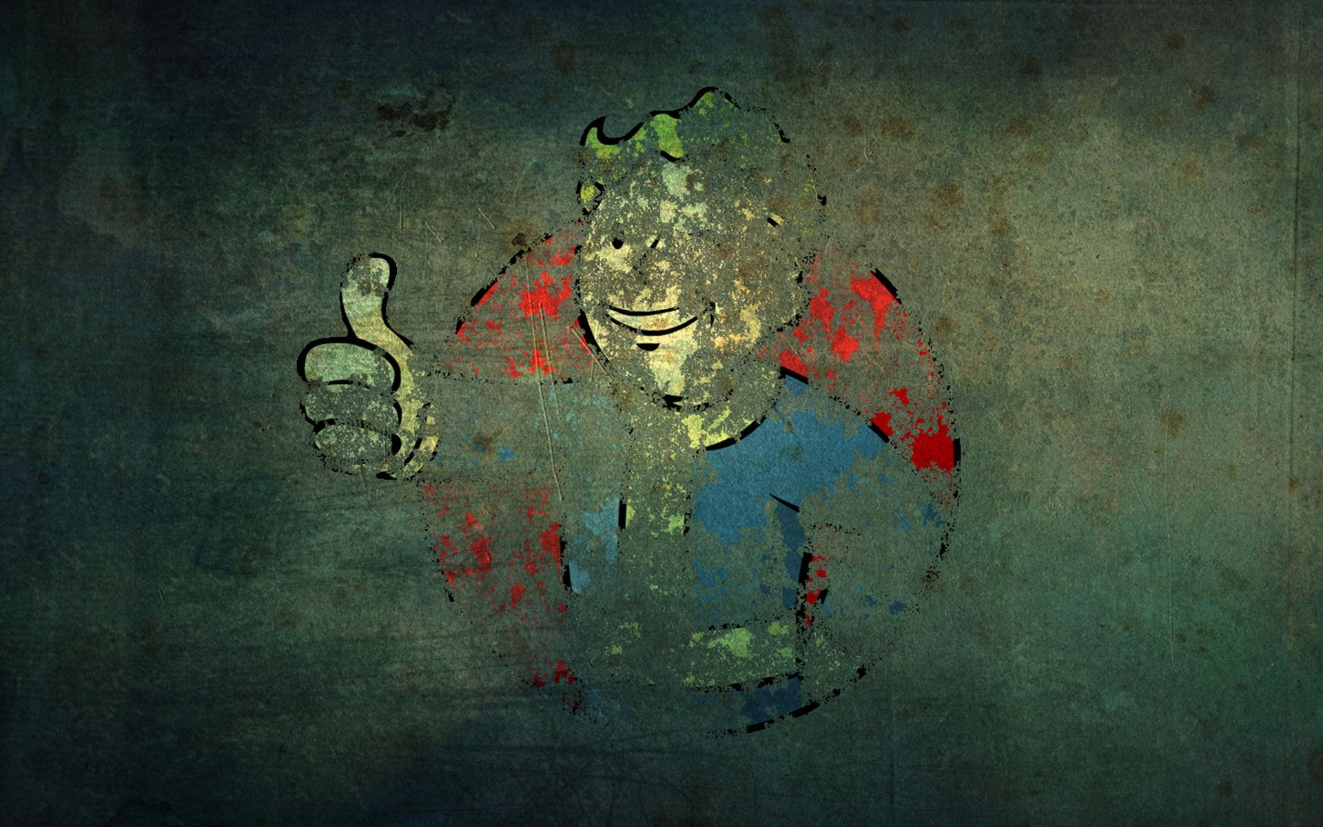 Vault Boy, Fallout, Muro, Graffiti, 16:10 Full HD, sfondo widescreen