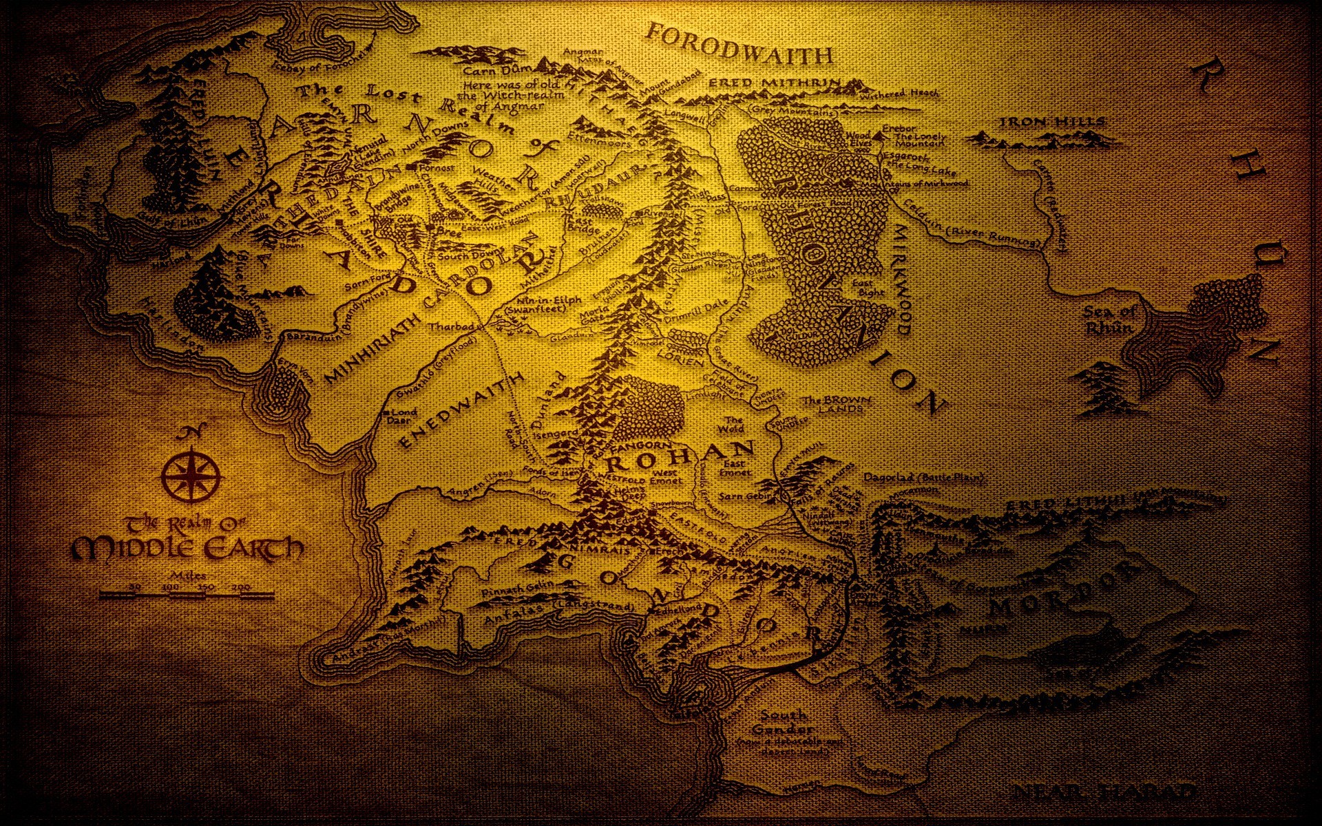 Terra di Mezzo, Mappa, Il Signore degli Anelli, Full HD, wallpaper per computer