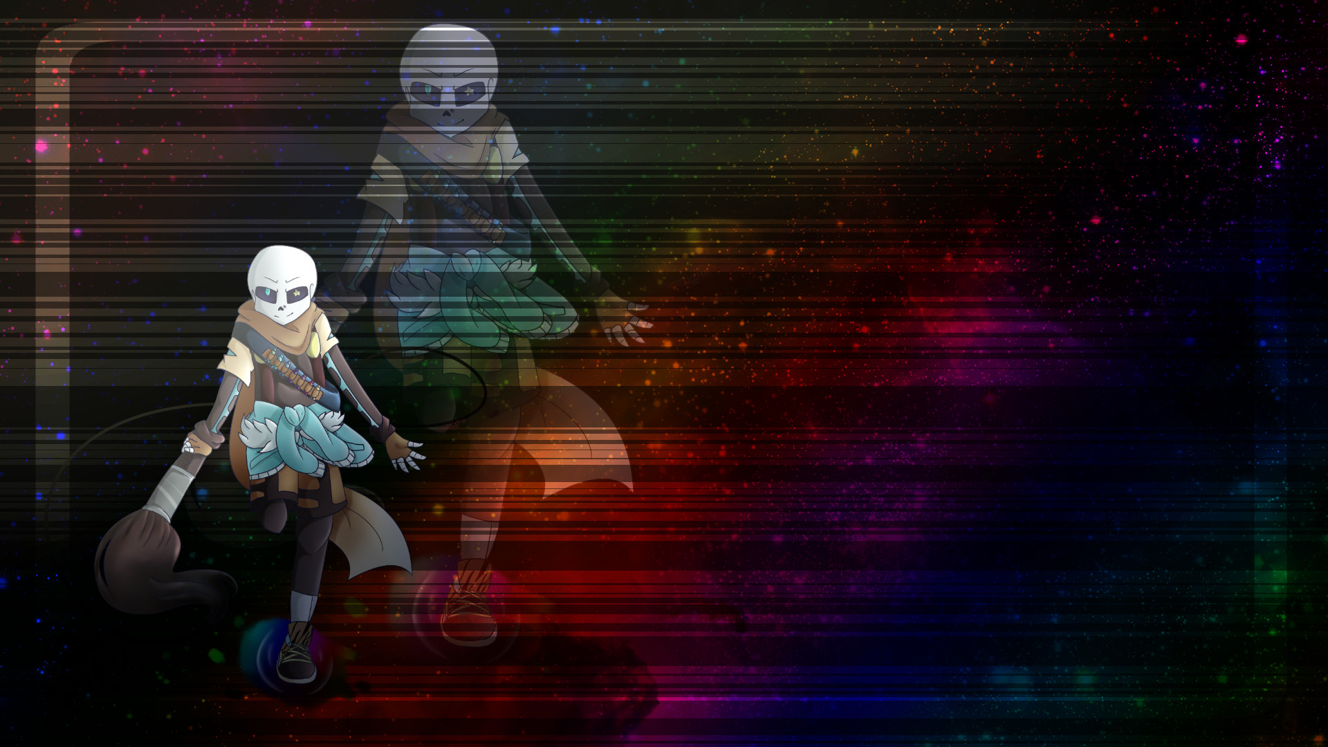 Ink Sans, Undertale AU, Glitch, Fan art, 1920x1080, sfondo per PC