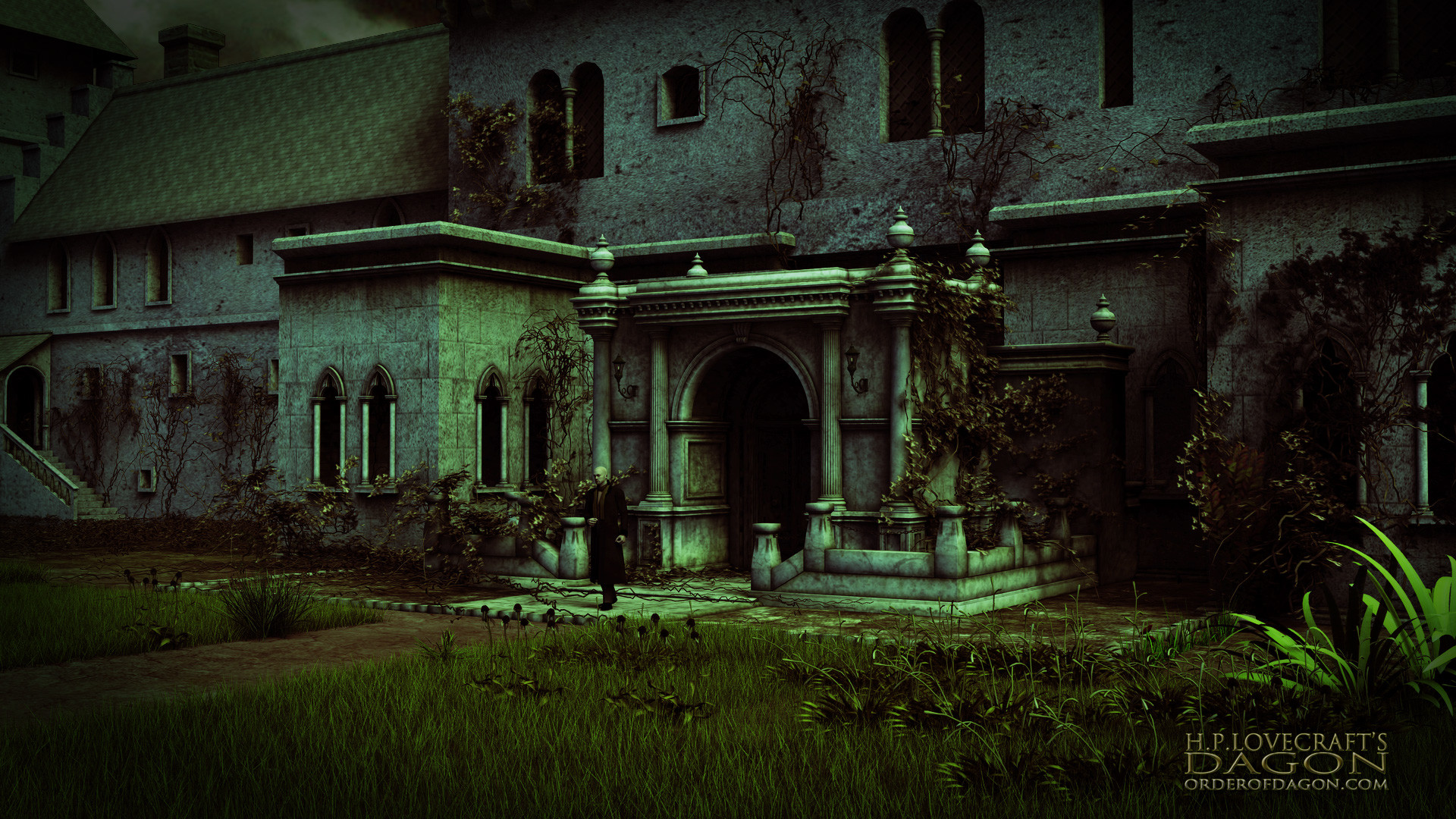 Dagon, H. P. Lovecraft, Villa, Verde, 1920x1080, sfondo per PC