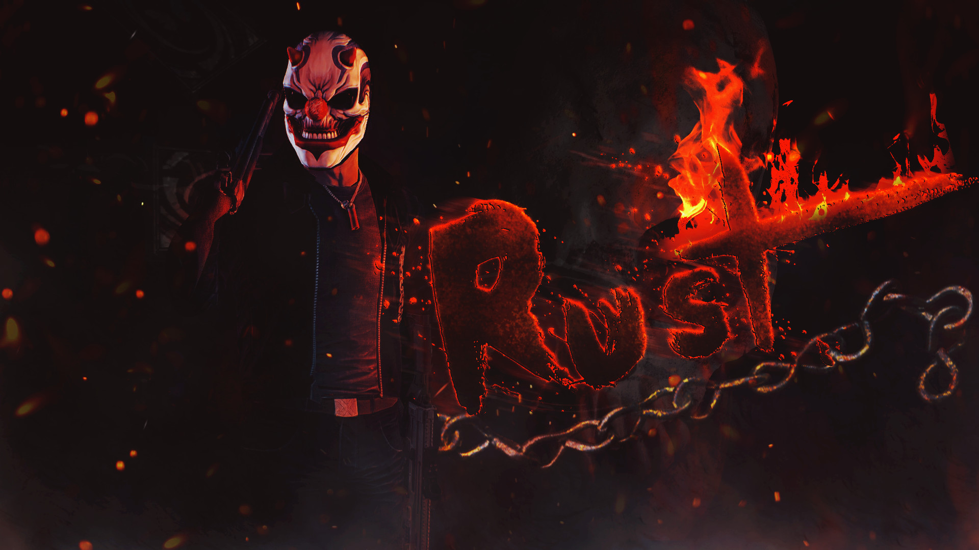 Payday 2, Rust, Catena, Fiamme, Full HD, sfondo per PC e portatile