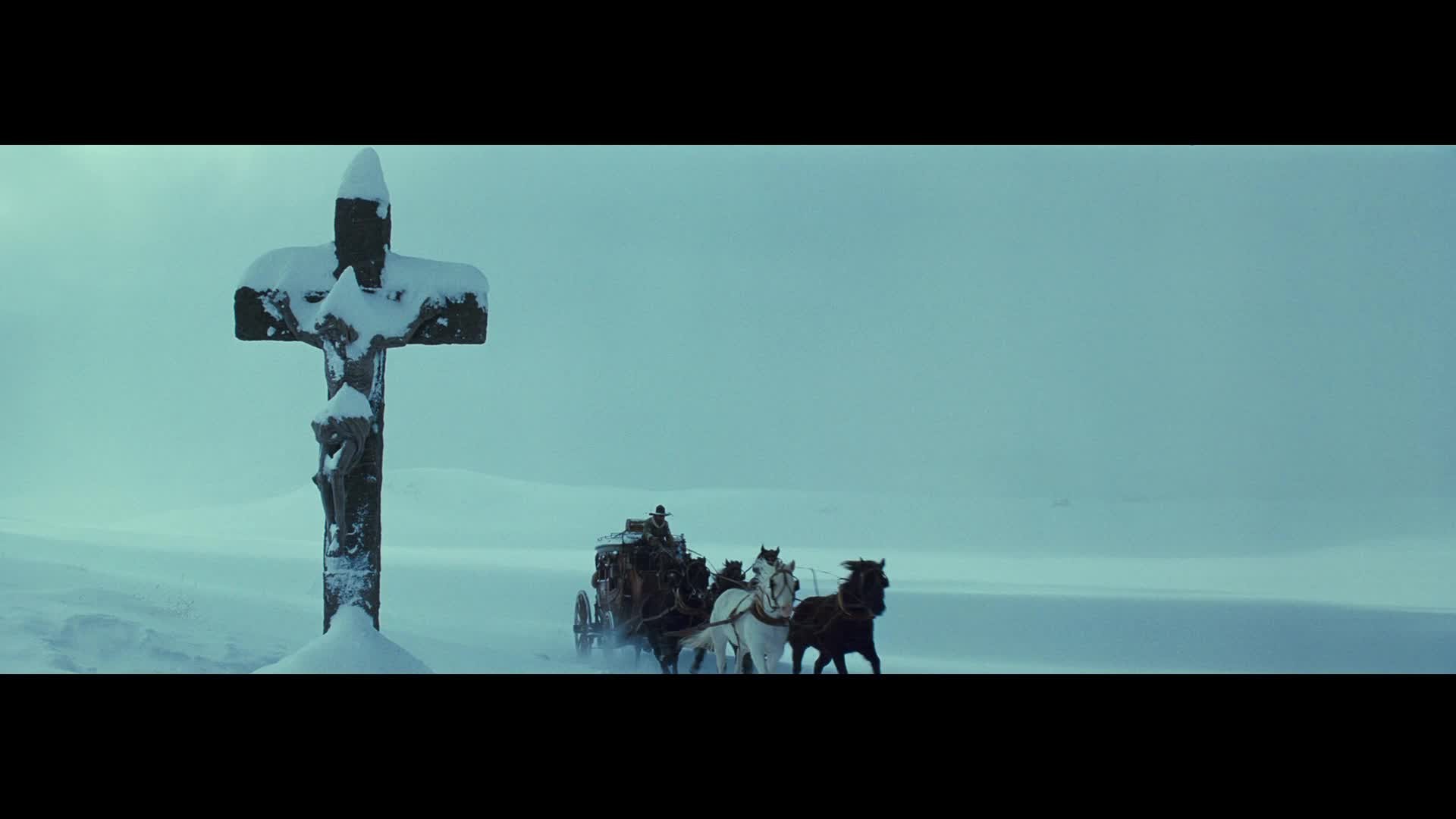 The Hateful Eight, Crocifisso, Diligenza, Neve, Wyoming, Full HD, wallpaper desktop