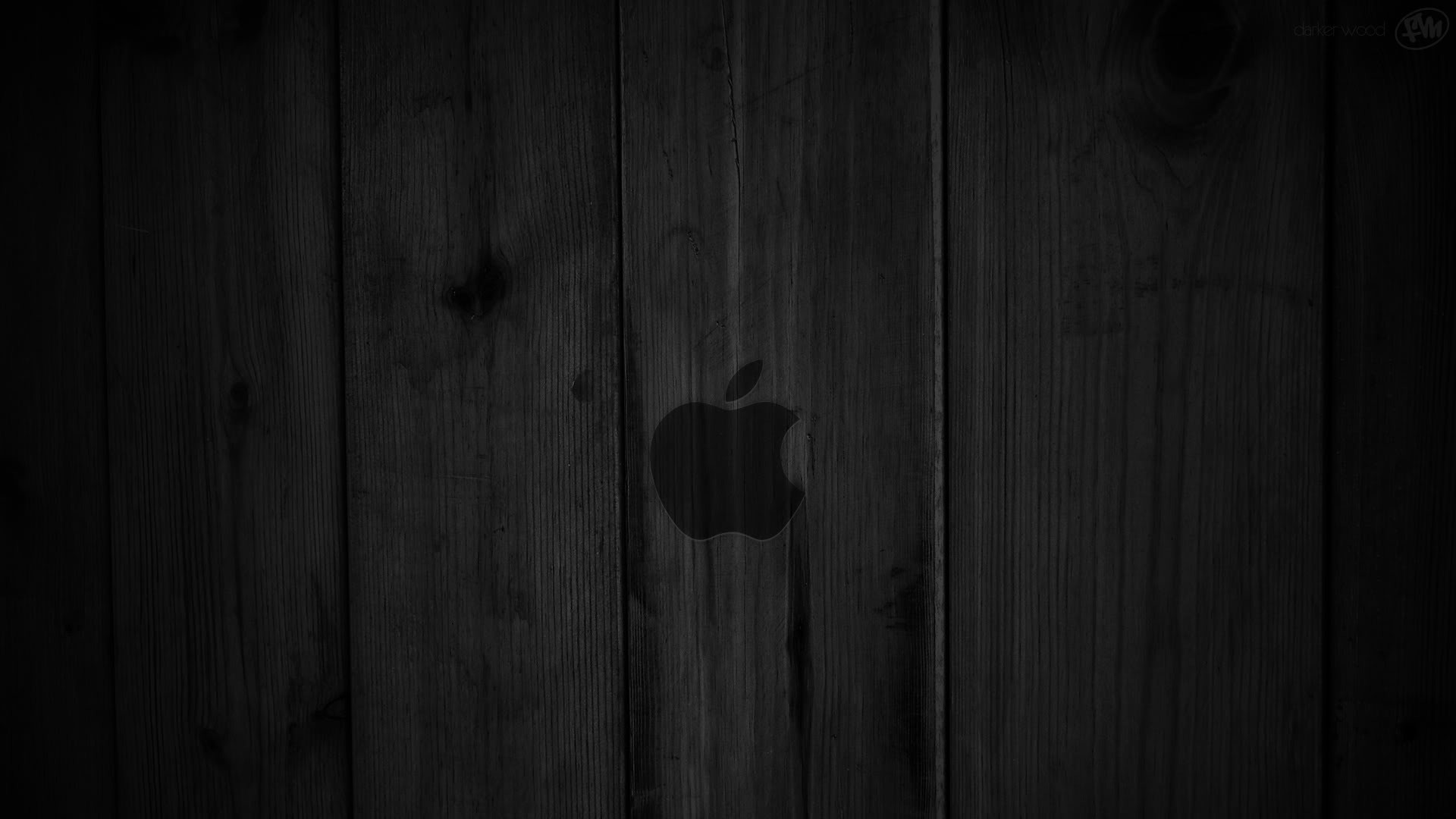 Logo Apple, Legno scuro, sfondo Mac