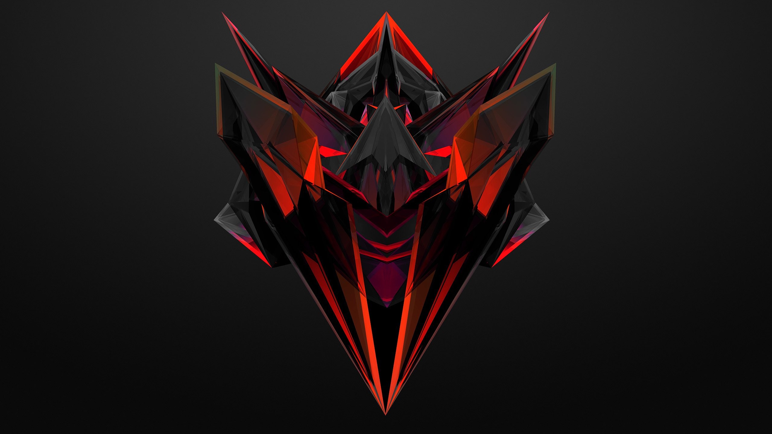 Arte low poly, Rosso, Sfondo nero, Geometrico, wallpaper Samsung S26