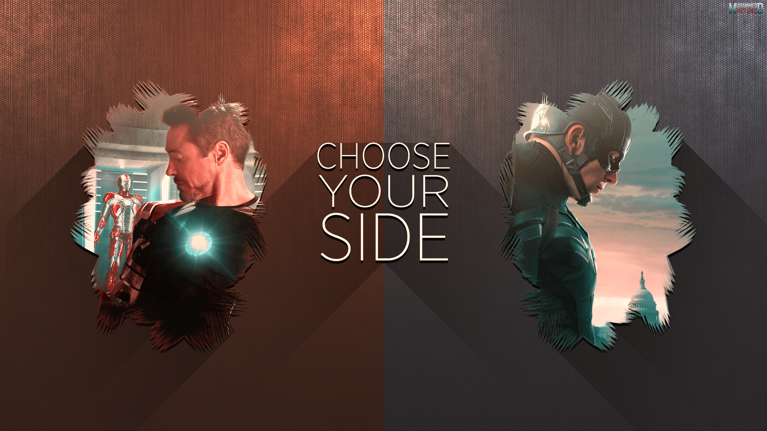 Tony Stark, Steve Rogers, Choose Your Side, Captain America: Civil War, wallpaper 2560x1440