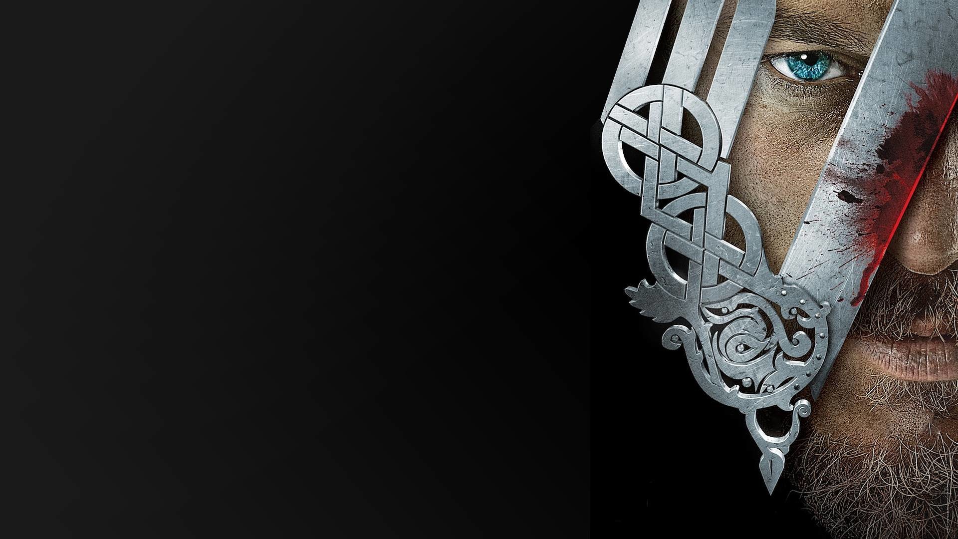 Ragnar Lothbrok, Vikings, Logo, Sfondo nero, 1920x1080, wallpaper desktop
