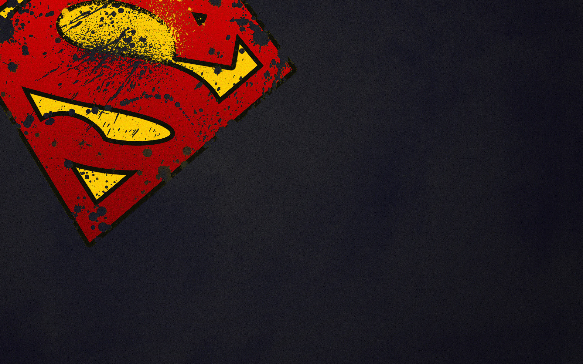 Logo di Superman, Superman, Grunge, Sfondo scuro, 16:10 Full HD, wallpaper widescreen