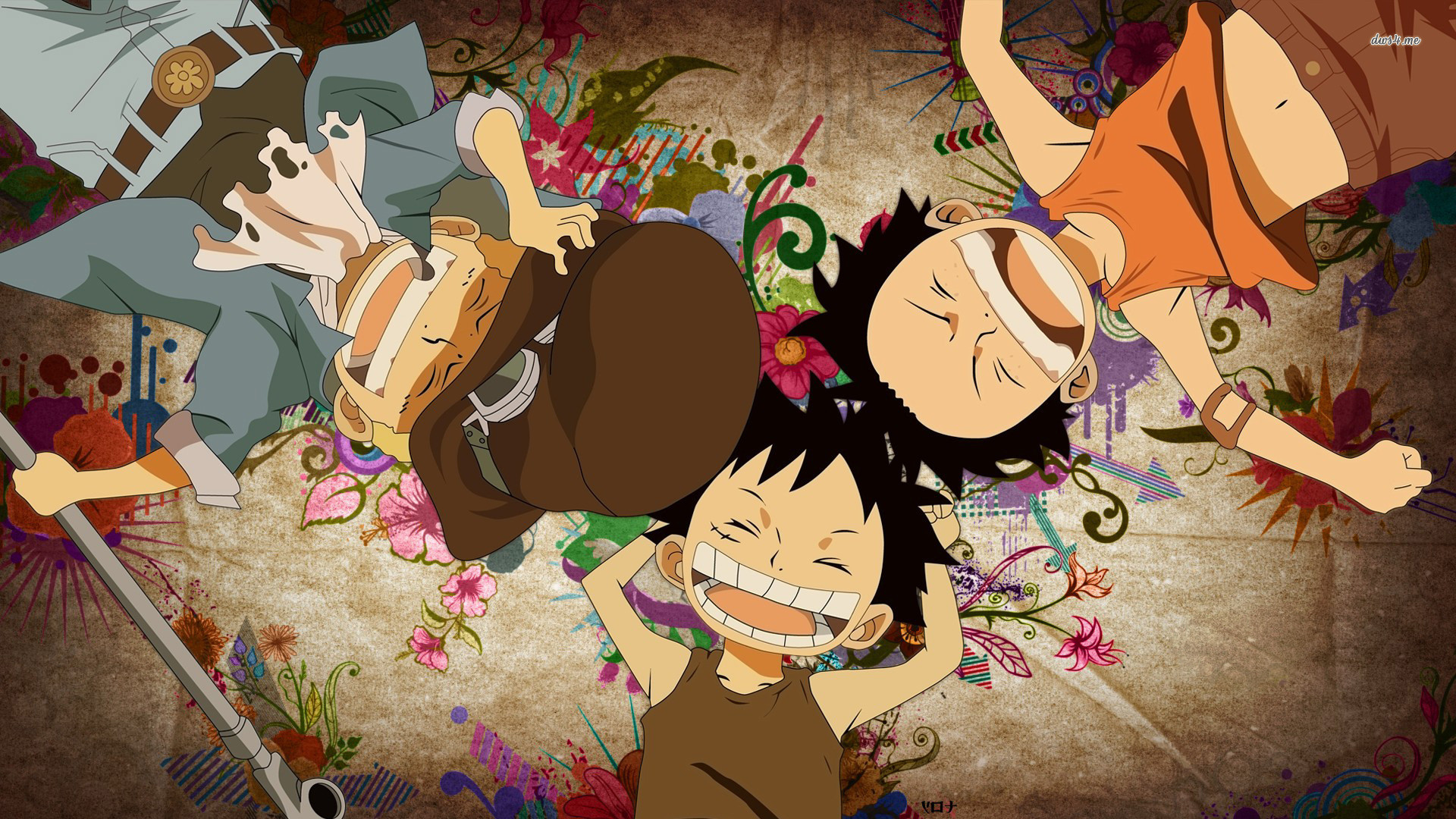 Monkey D. Luffy, Portgas D. Ace, Sabo, One Piece, Infanzia, 16:9 Full HD, sfondo widescreen