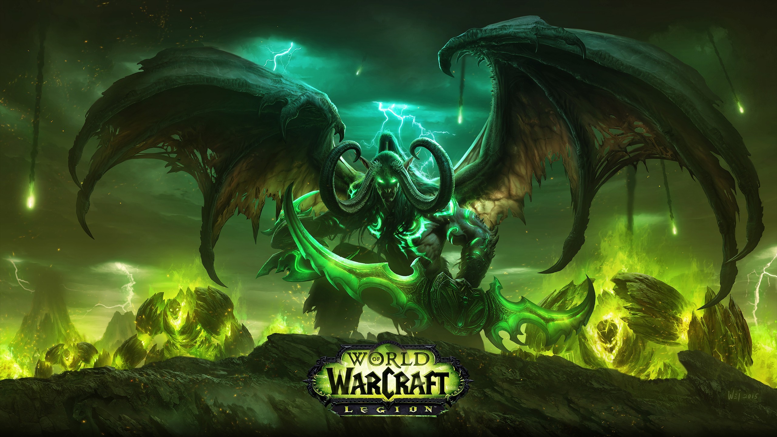 Illidan Stormrage, World of Warcraft: Legion, Videogioco, Verde, sfondo per portatile