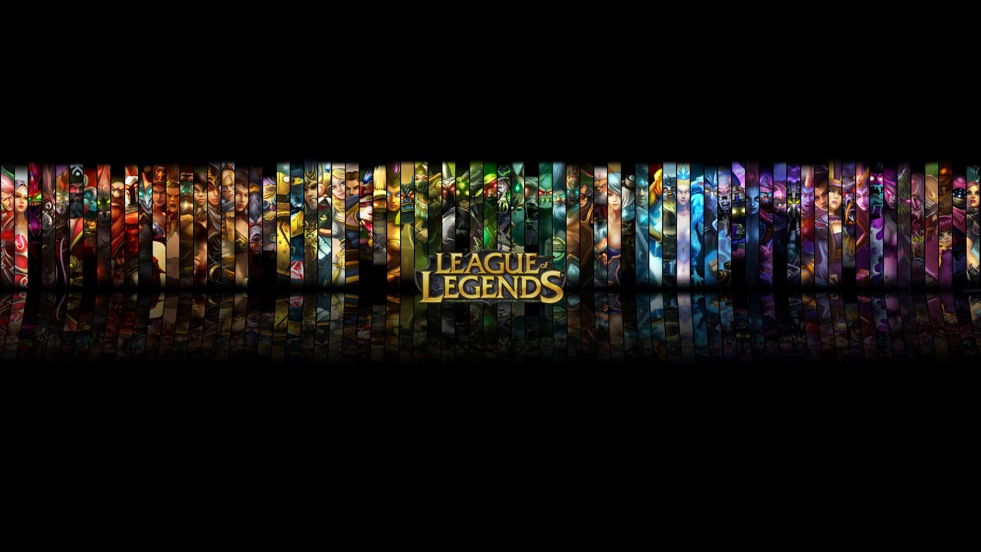 League of Legends, Campioni, Logo, Sfondo nero, Full HD, wallpaper per PC