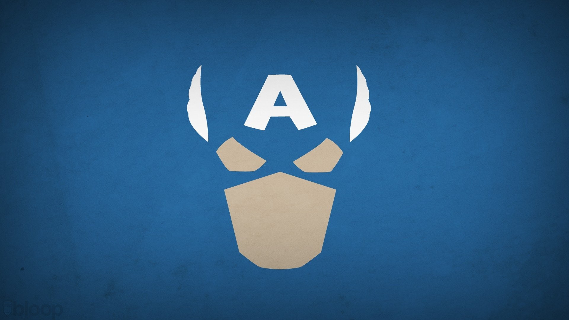 Capitan America, Minimalismo, Sfondo blu, Full HD, wallpaper per PC