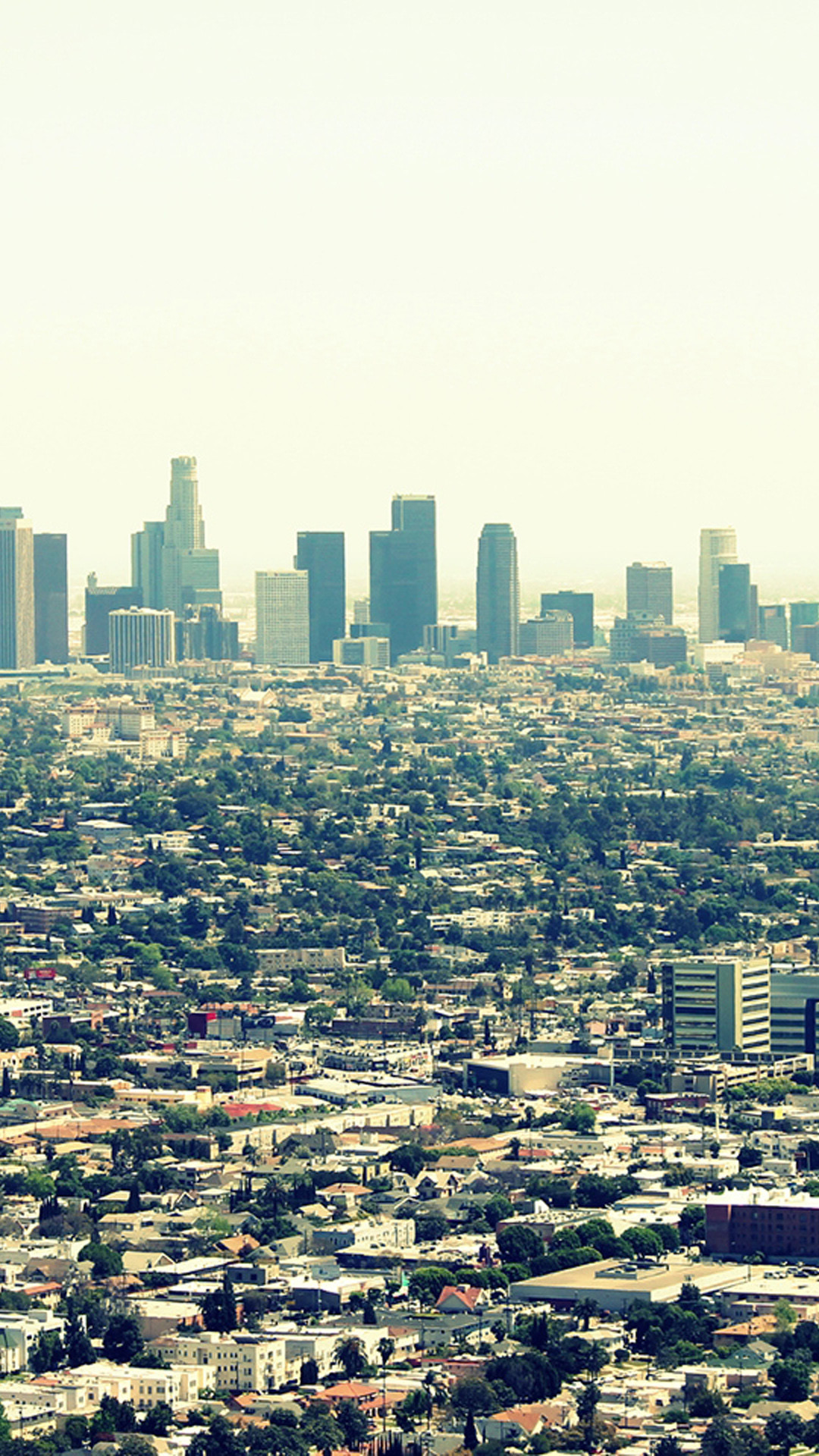 Downtown Los Angeles, Skyline, Foschia, Full HD, sfondo per iPhone e Android