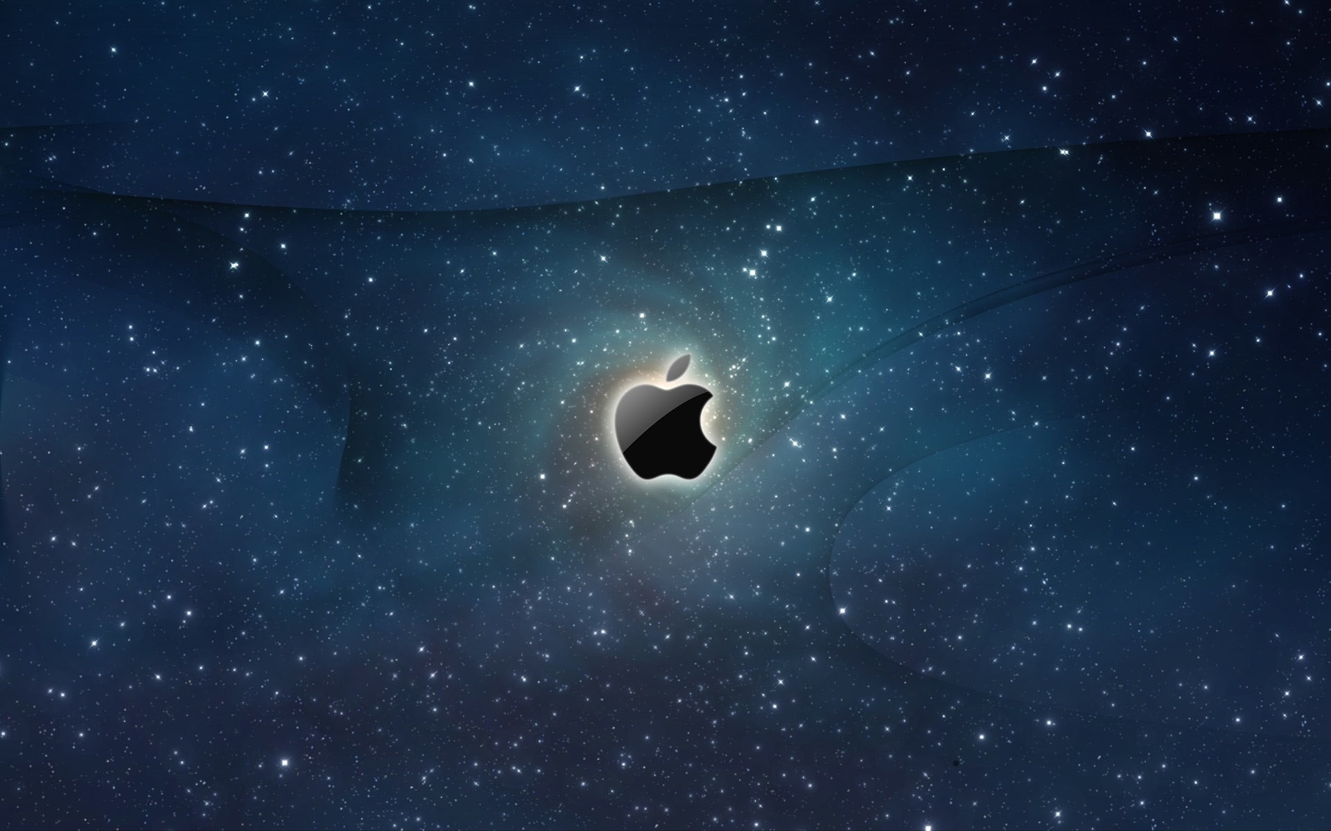 Logo Apple, Apple, Spazio, Stelle, immagine di sfondo PC