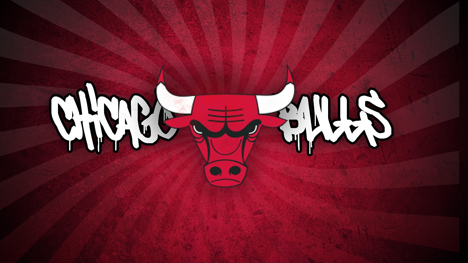 Chicago Bulls, NBA, Logo, Graffiti, Rosso, Full HD 1080p, sfondo desktop