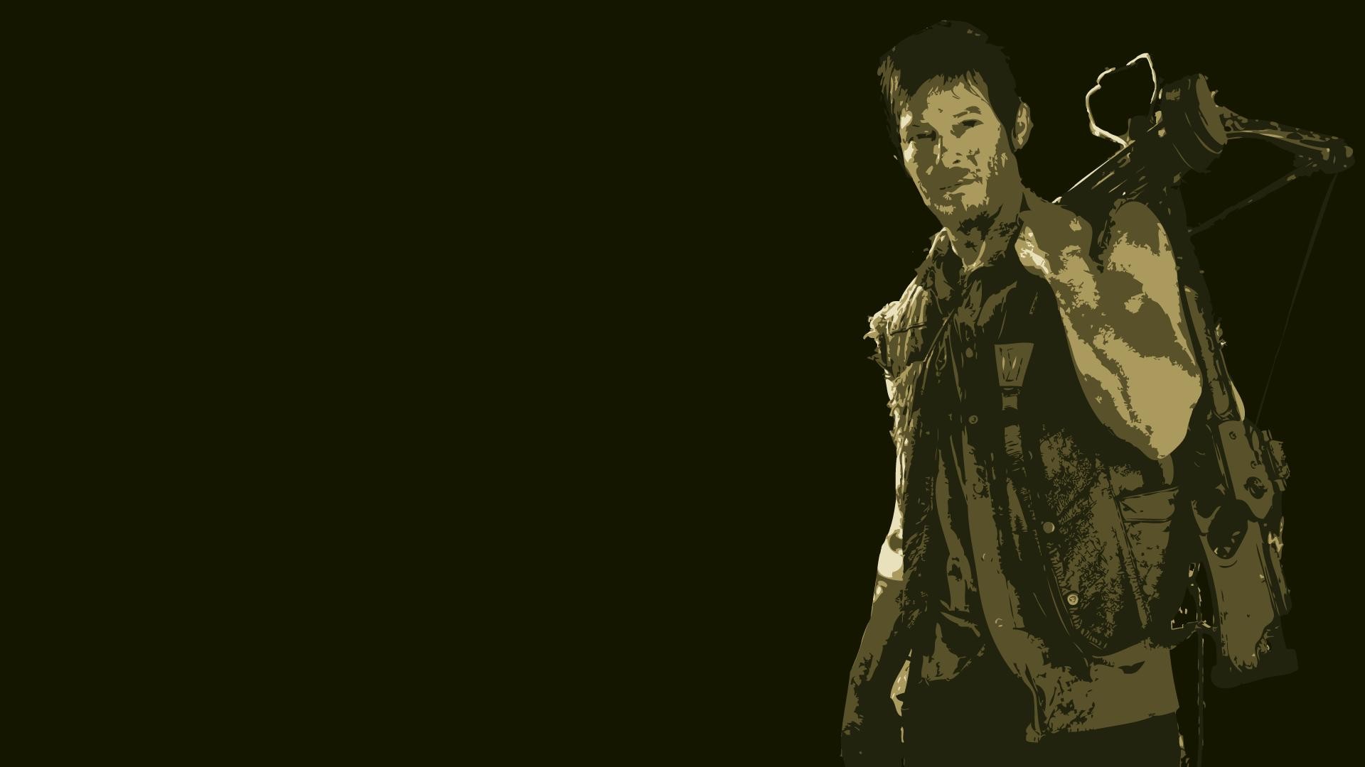 Daryl Dixon, Norman Reedus, The Walking Dead, Balestra, Sfondo scuro, wallpaper 1920x1080