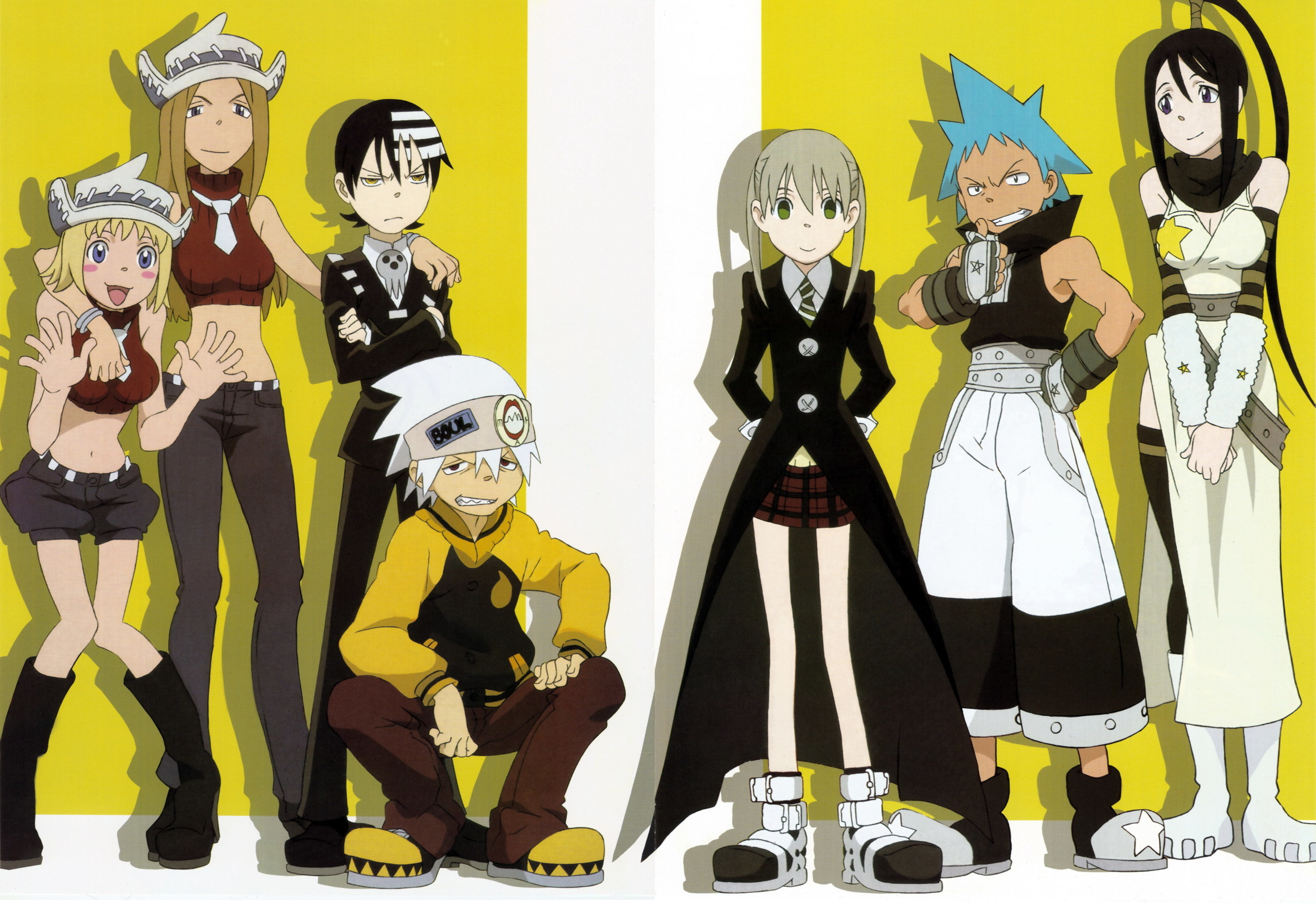 Soul Eater, Maka Albarn, Soul Evans, Black Star, Tsubaki, Death the Kid, sfondo 2K per portatile