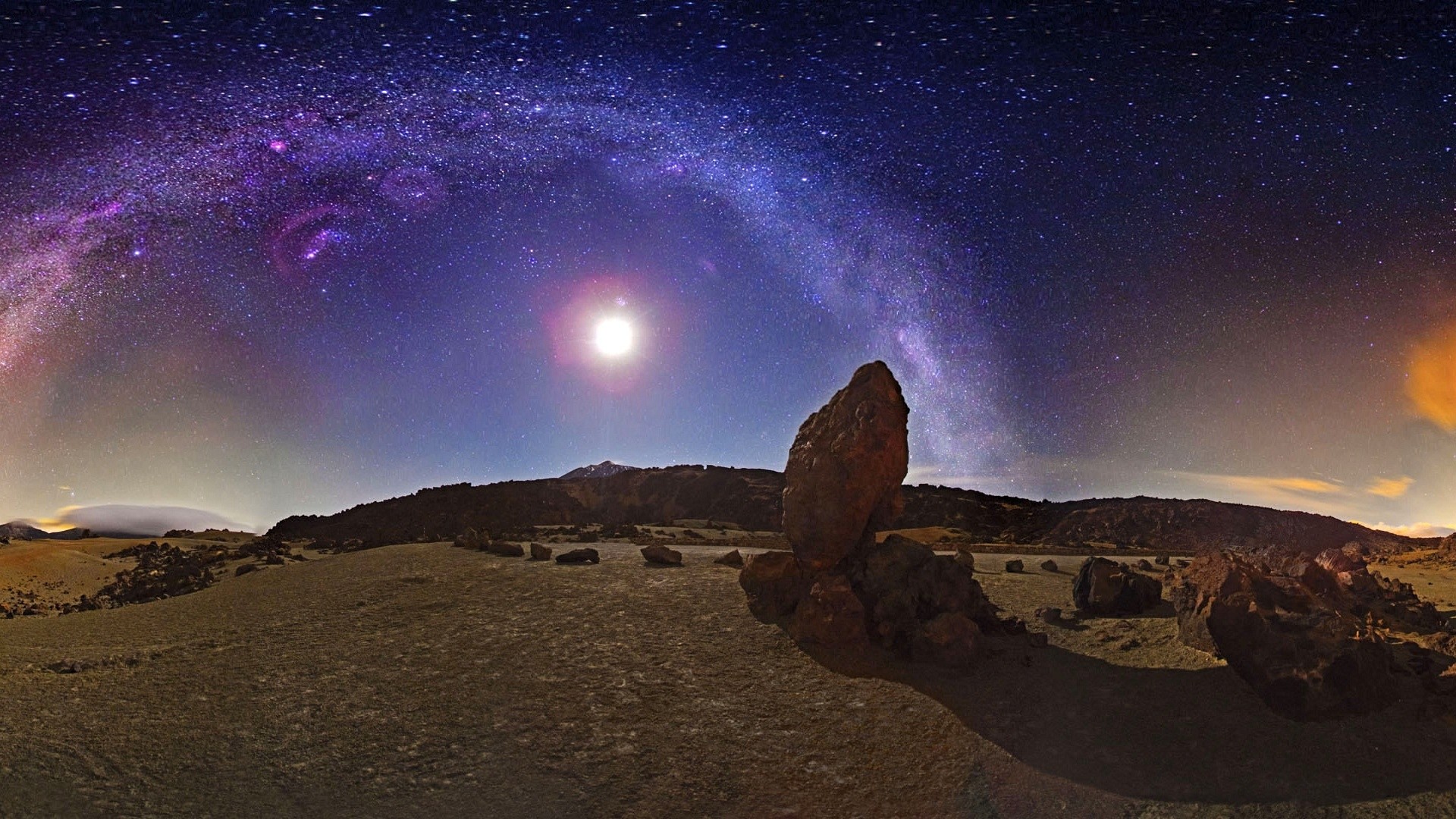 Via Lattea, Teide, Tenerife, Notte stellata, Rocce, Full HD 1080p, sfondo desktop