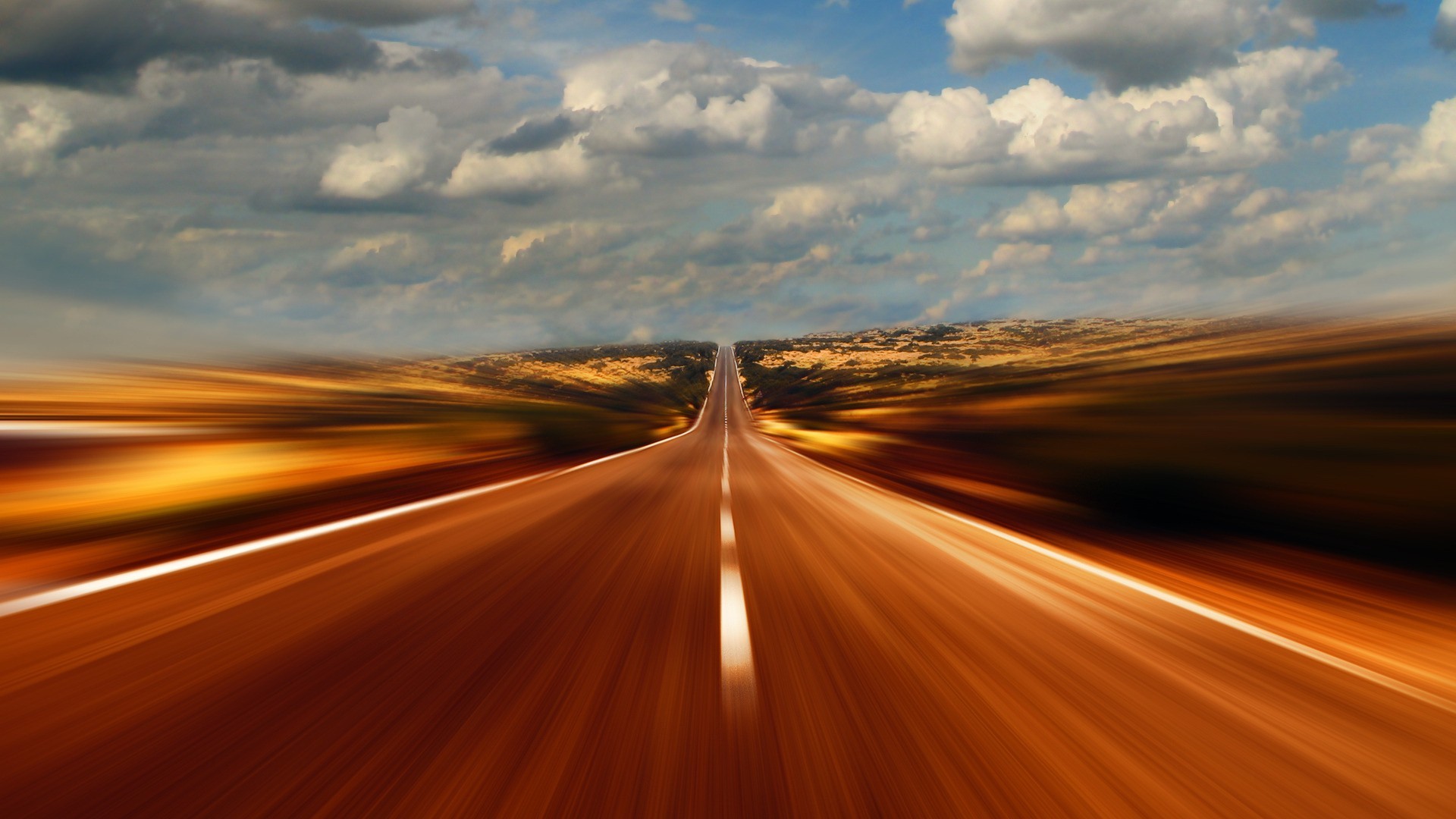 Strada, Mosso, Deserto, Nuvole, Velocità, Full HD, sfondo per portatile