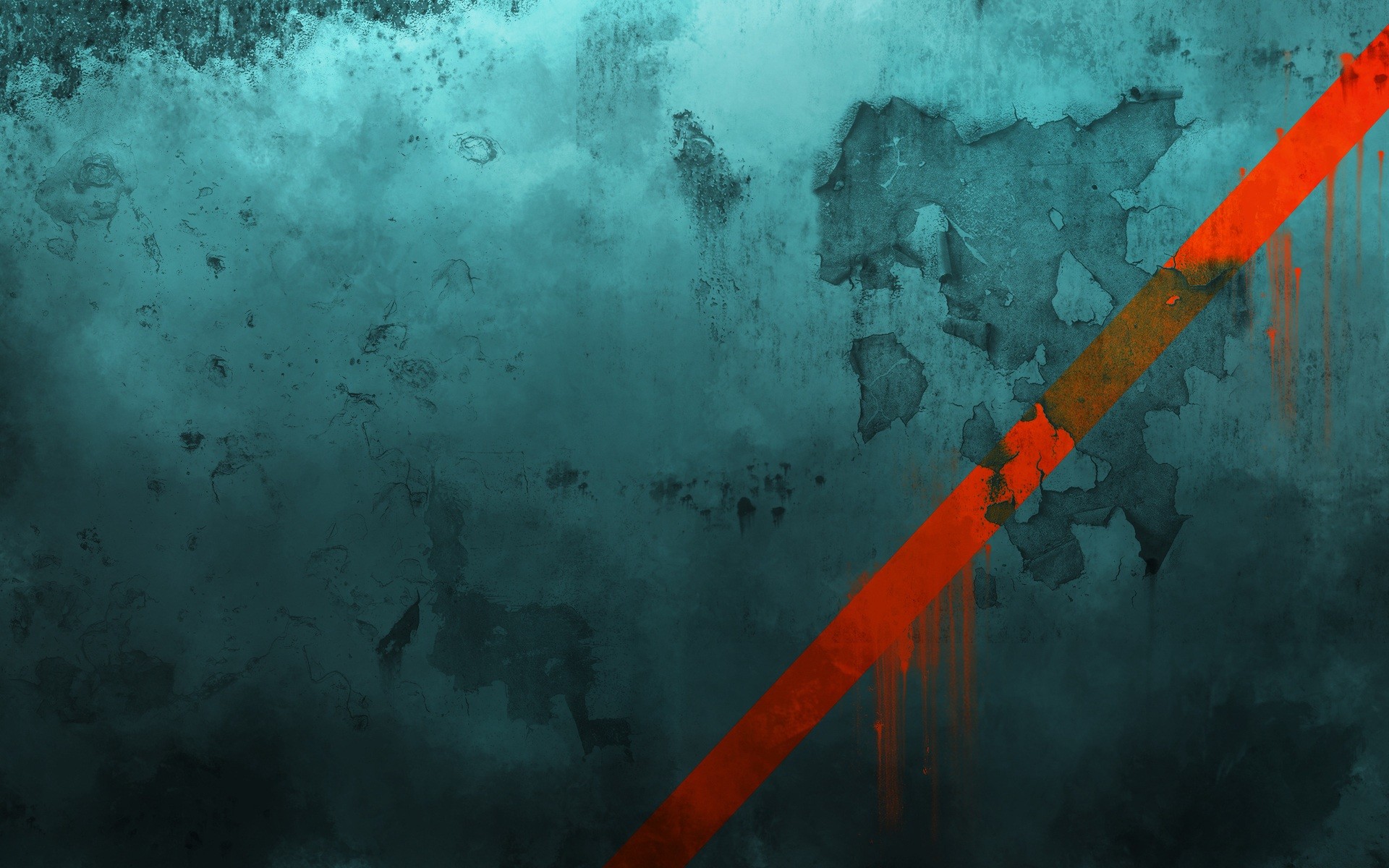 Texture, Grunge, Muro scrostato, Verde acqua, Striscia rossa, 16:10 Full HD, wallpaper widescreen