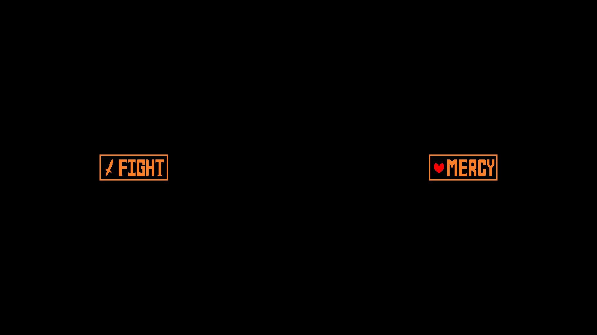 Undertale, Fight, Mercy, Sfondo nero, Minimalista, 16:9 Full HD, wallpaper widescreen